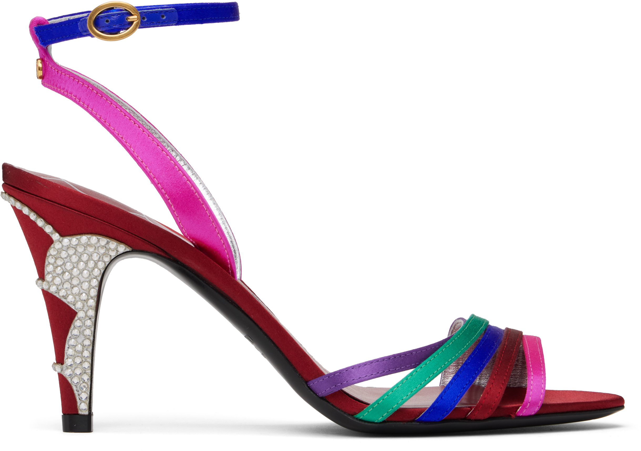 Multicolor Ladycrush Satin Heeled Sandals