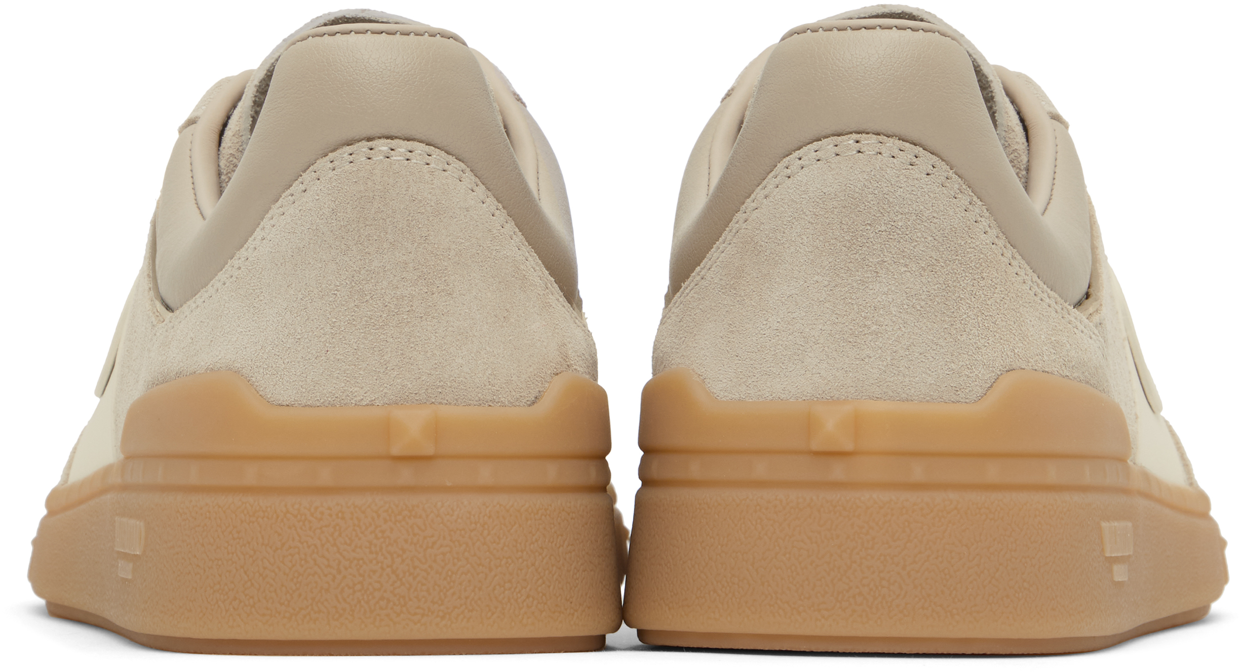 Valentino Upvillage Suede Sneakers In Y6j Rock Beige/ivo-r