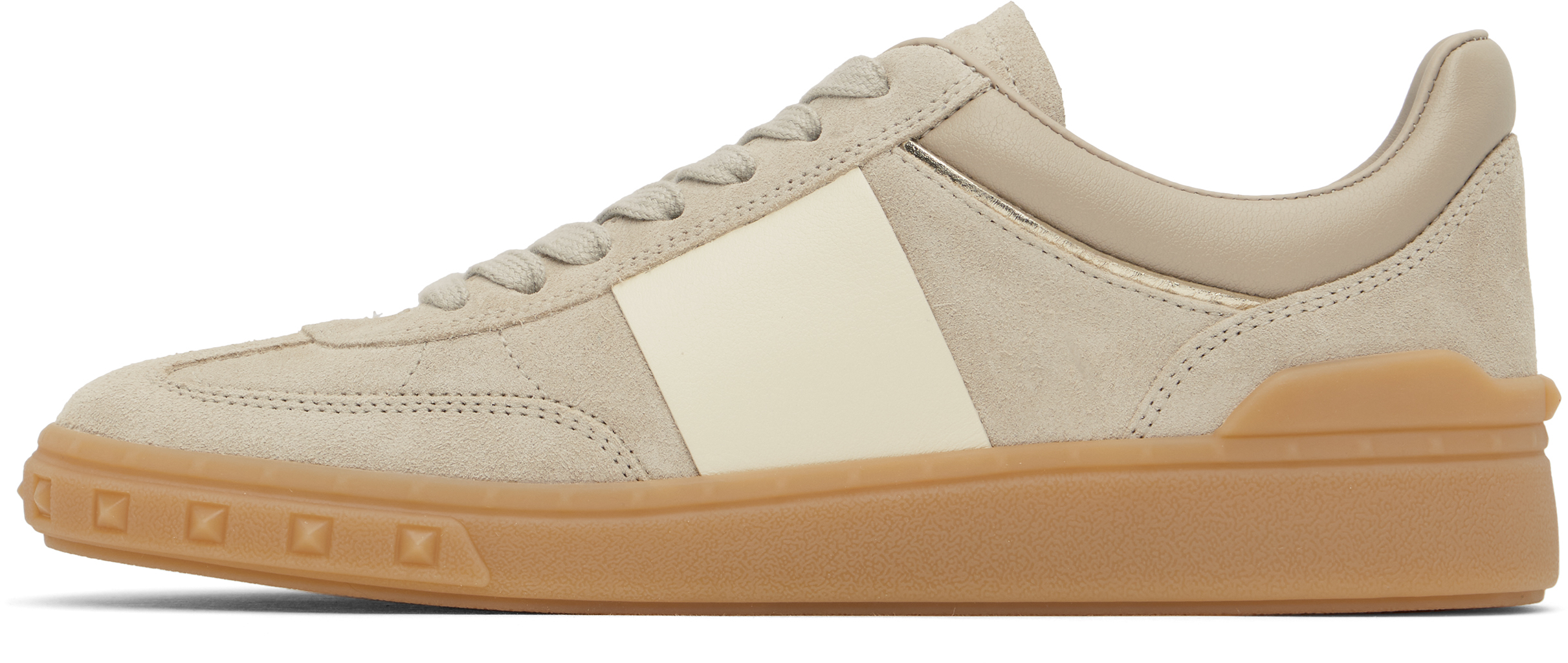 Valentino Upvillage Suede Sneakers In Y6j Rock Beige/ivo-r