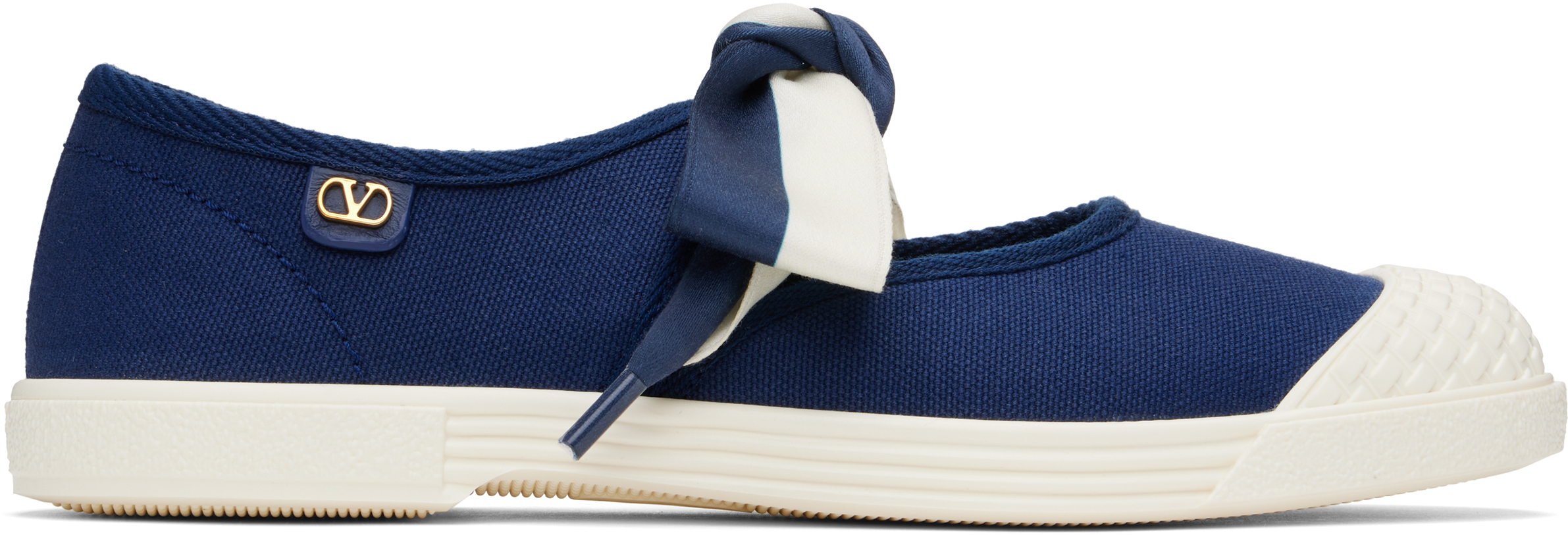 Valentino Garavani: Blue & Off-White Bay By Bay Ballerina