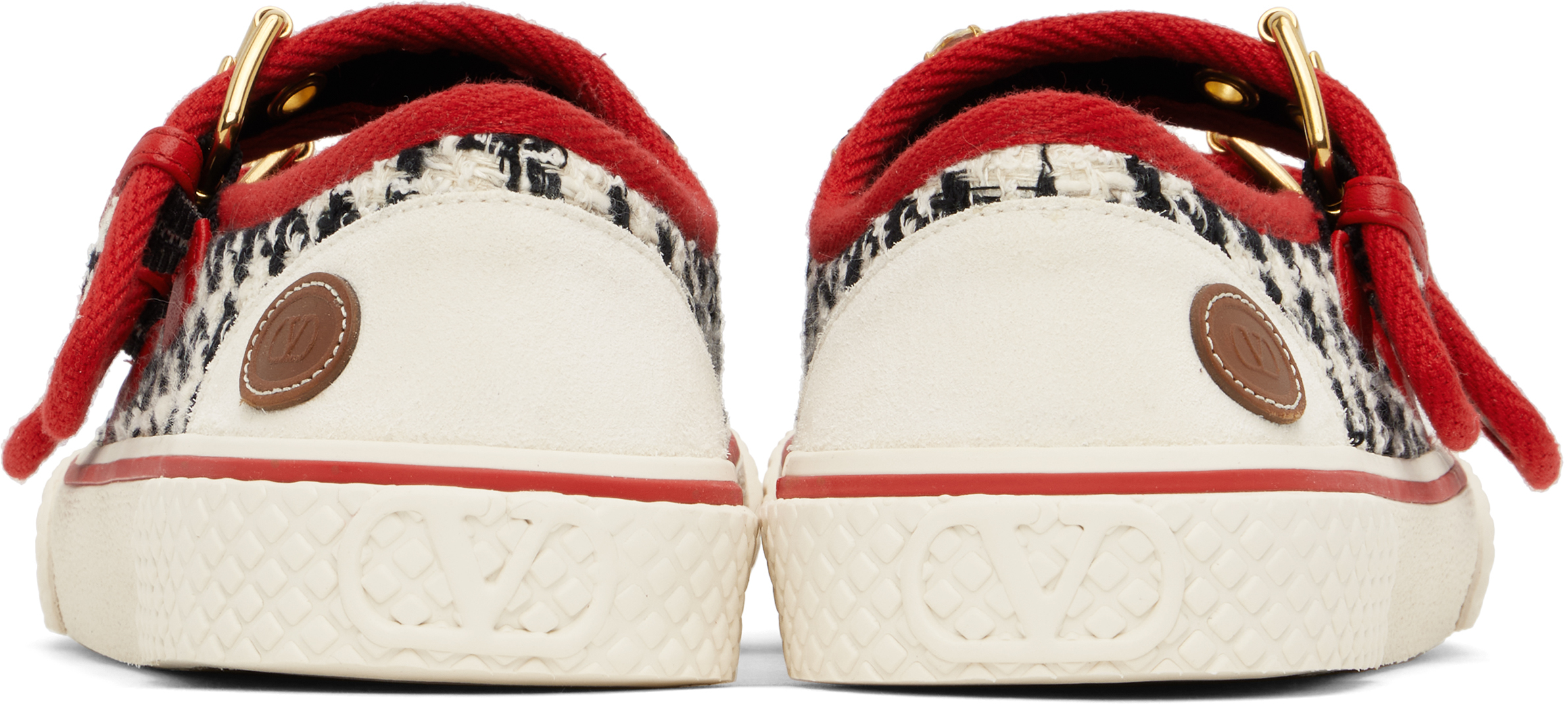Valentino Off-white & Black Dollyboard Sneakers In Btl Bianco-nero/iv/r