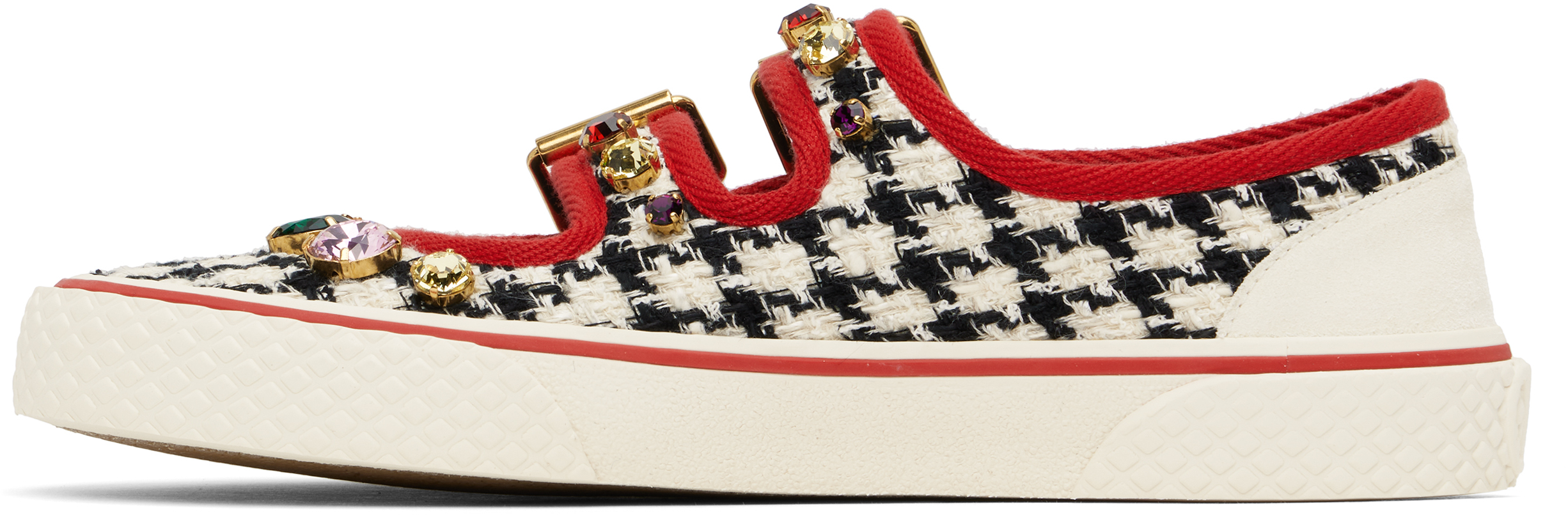 Valentino Off-white & Black Dollyboard Sneakers In Btl Bianco-nero/iv/r