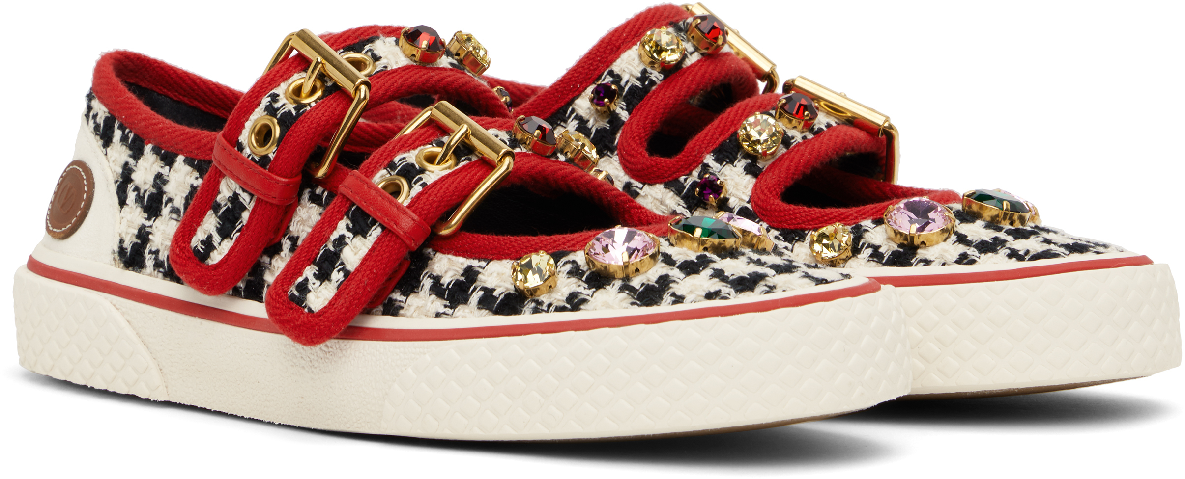 Valentino Off-white & Black Dollyboard Sneakers In Btl Bianco-nero/iv/r