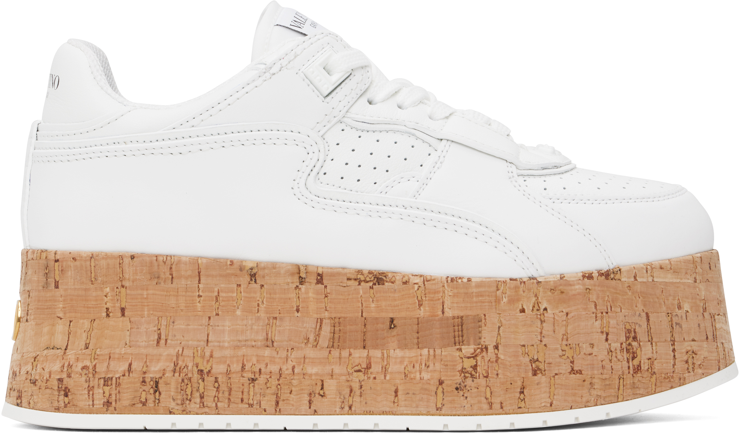 White Freedots XL Calfskin 
Cork Sneakers