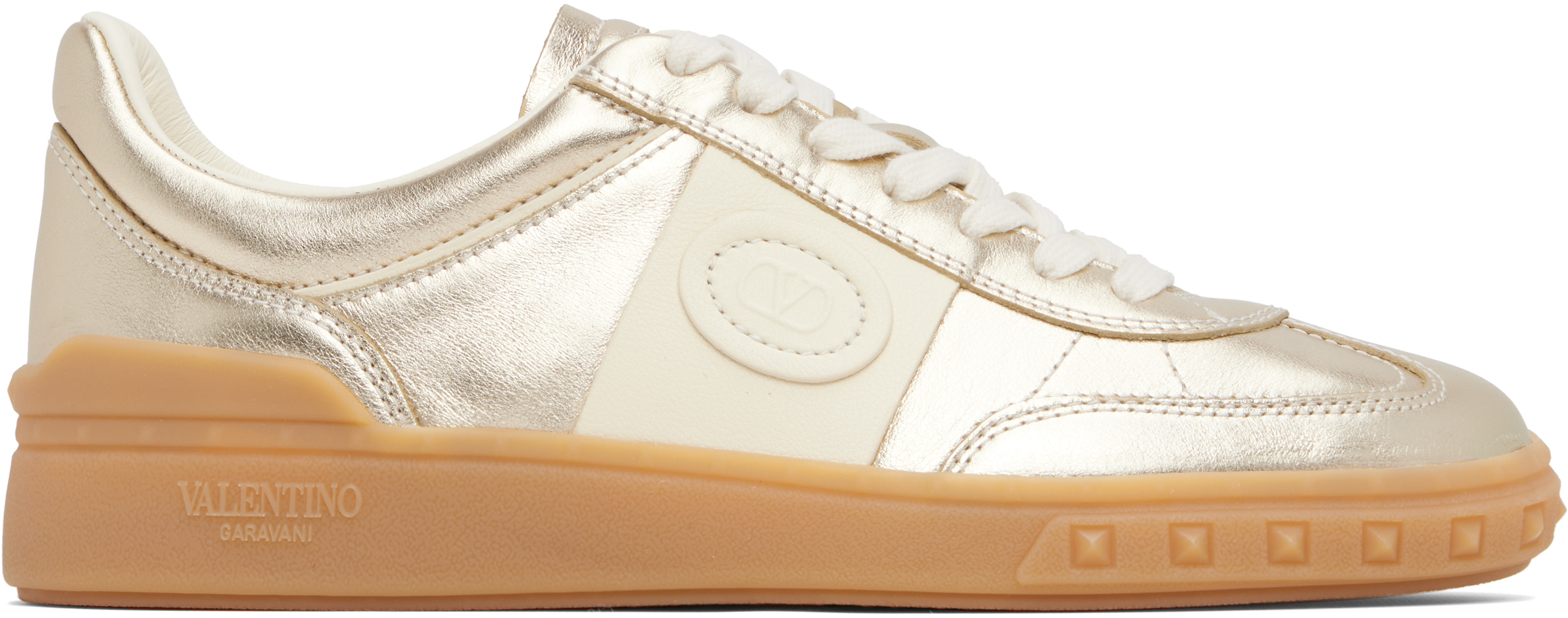 Valentino Garavani Upvillage Panelled Metallic Leather Sneakers