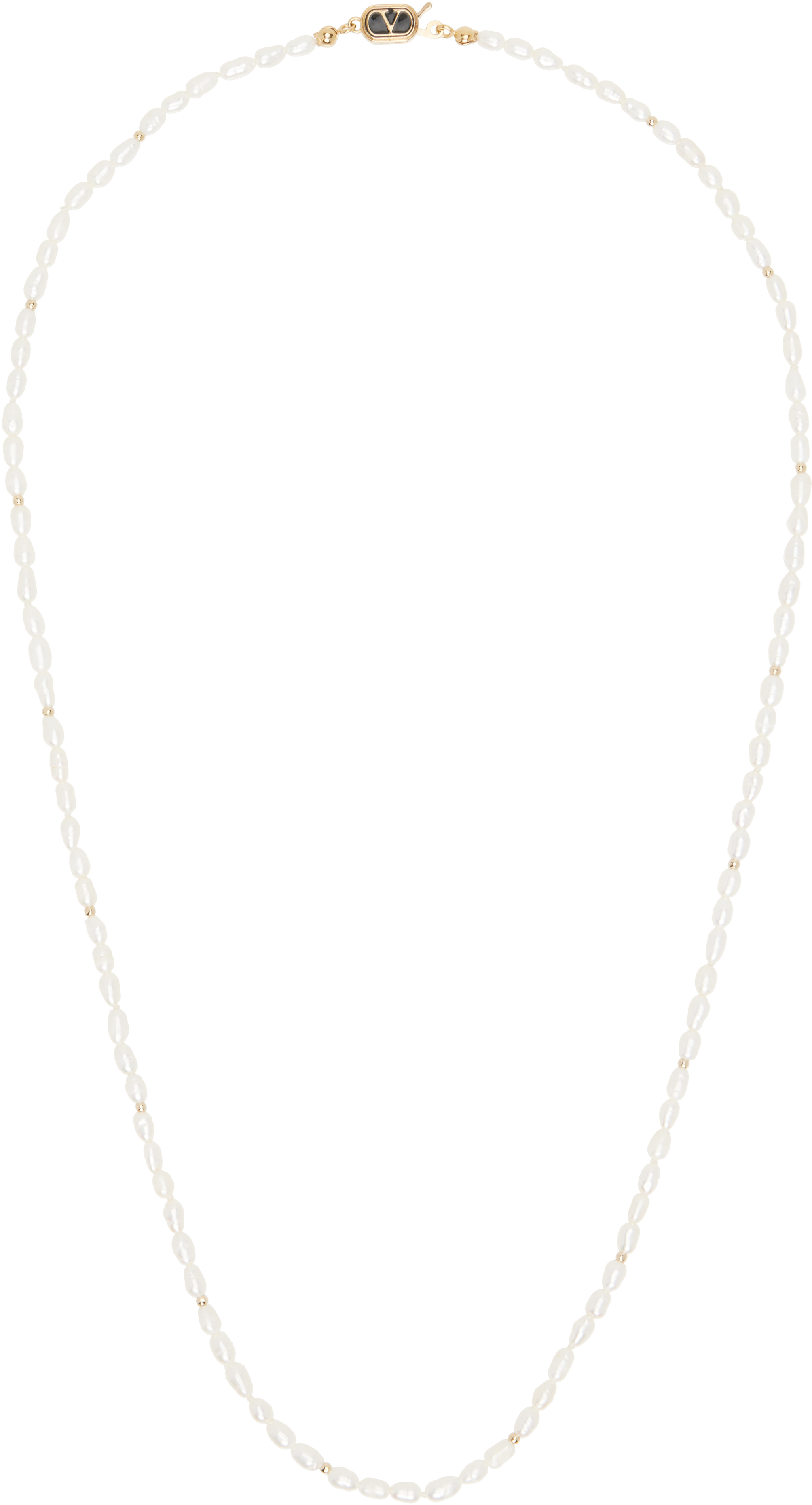 White Ovalette Pearl Necklace