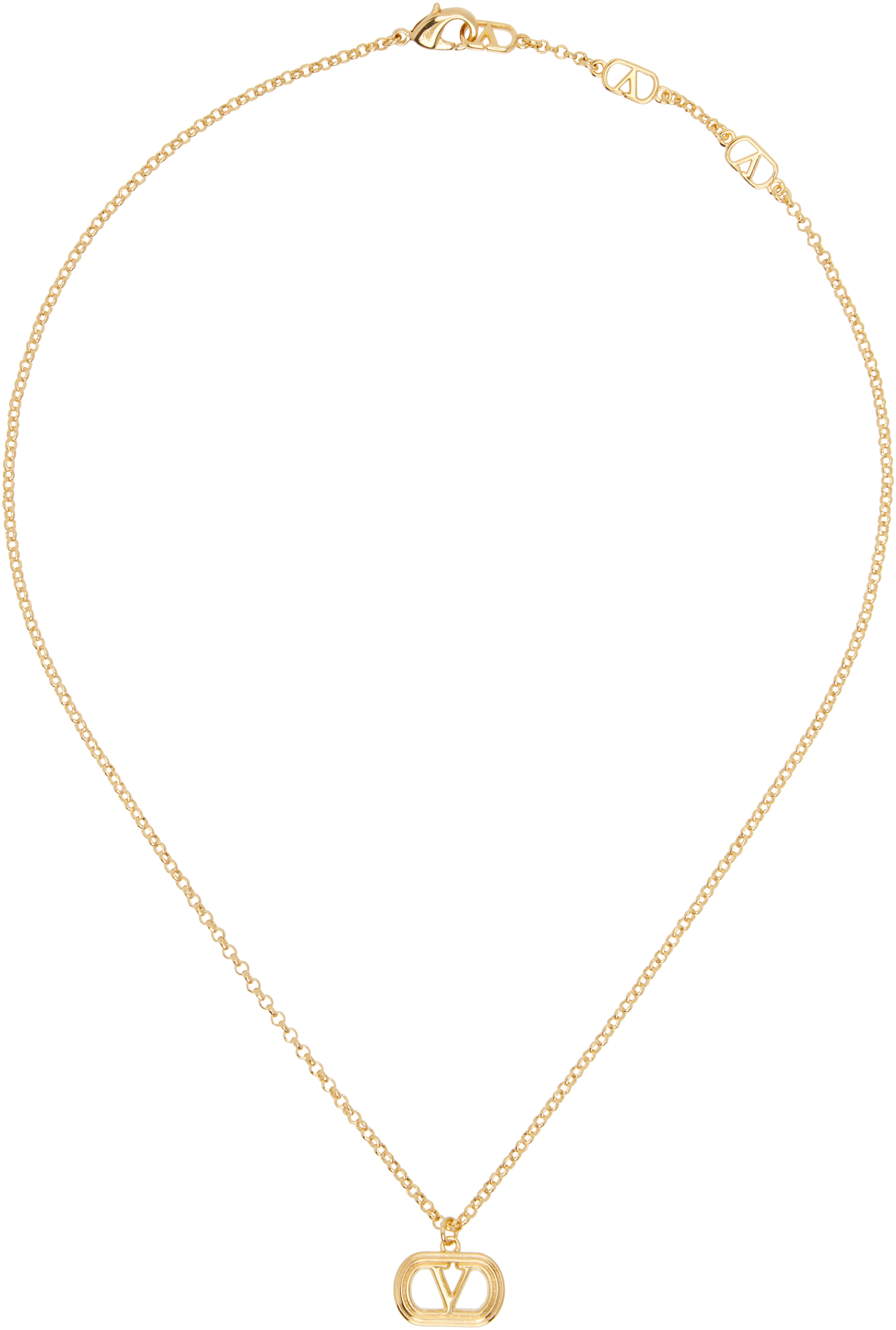 Gold Ovalette Metal Necklace