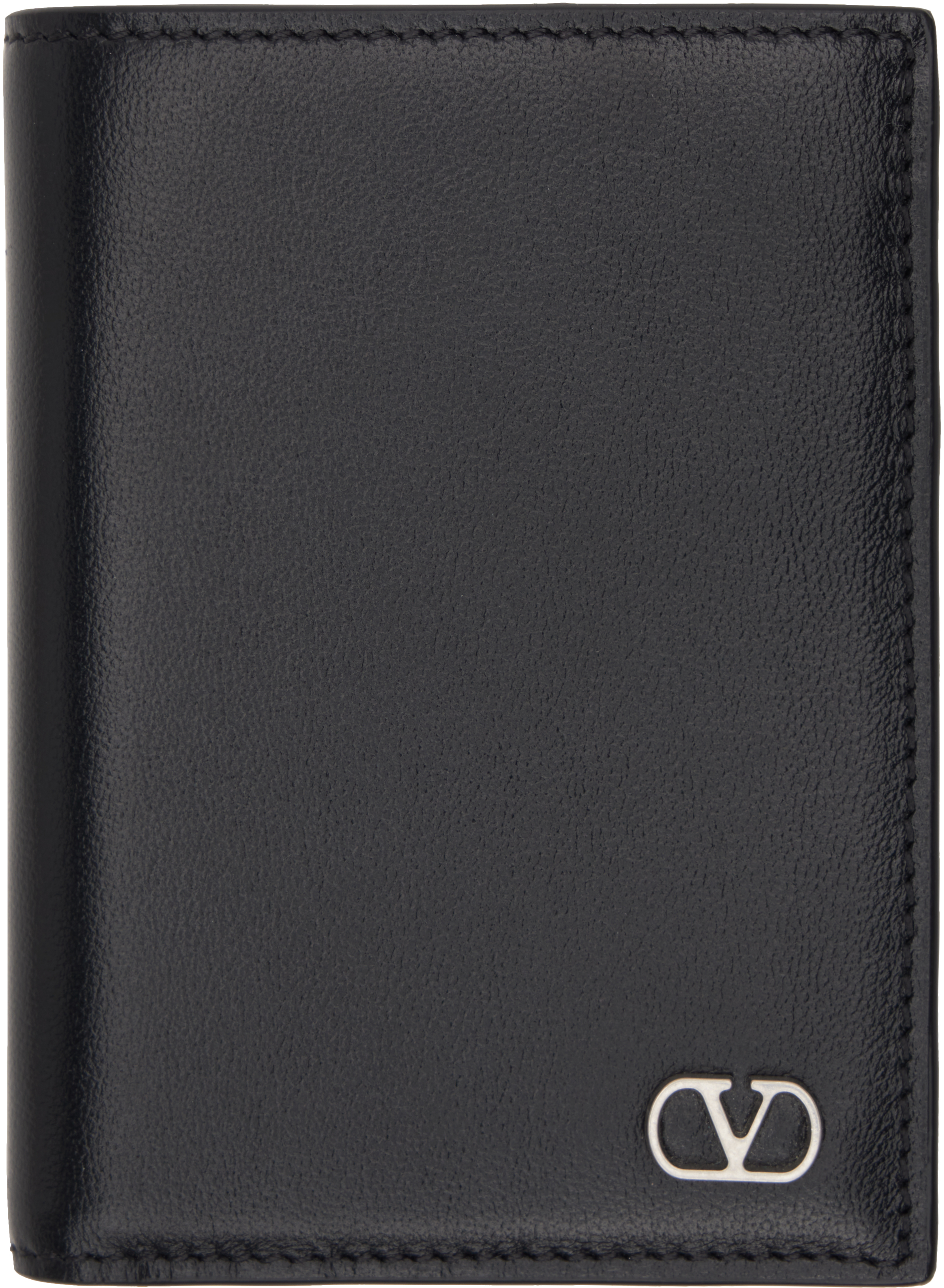 Valentino Garavani Black Vlogo Signature Card Holder