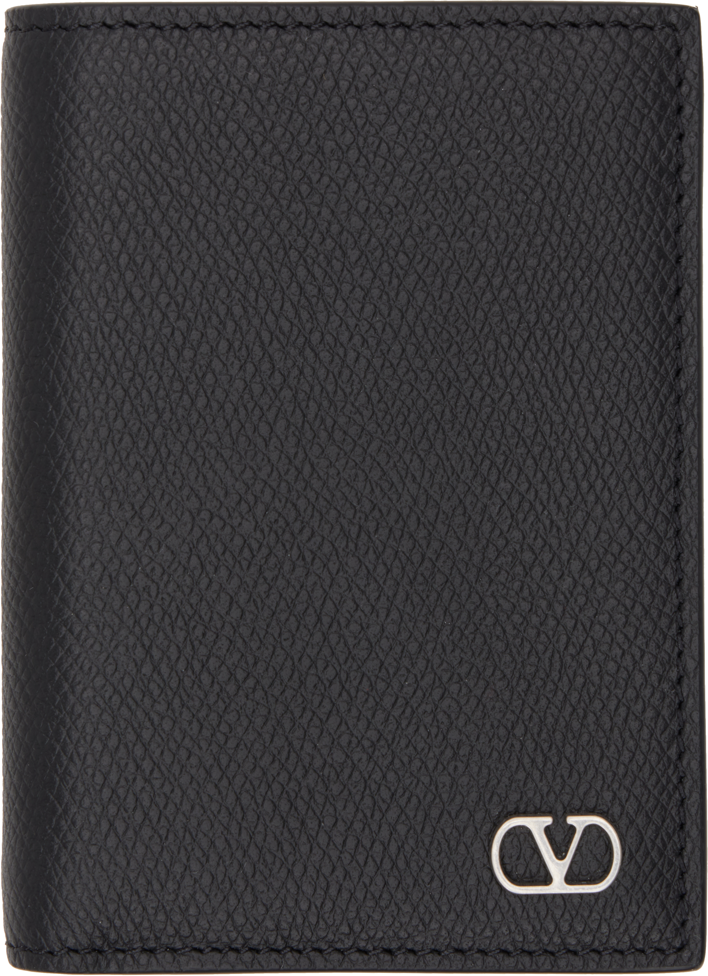 Valentino Garavani Black Vlogo Signature Card Holder