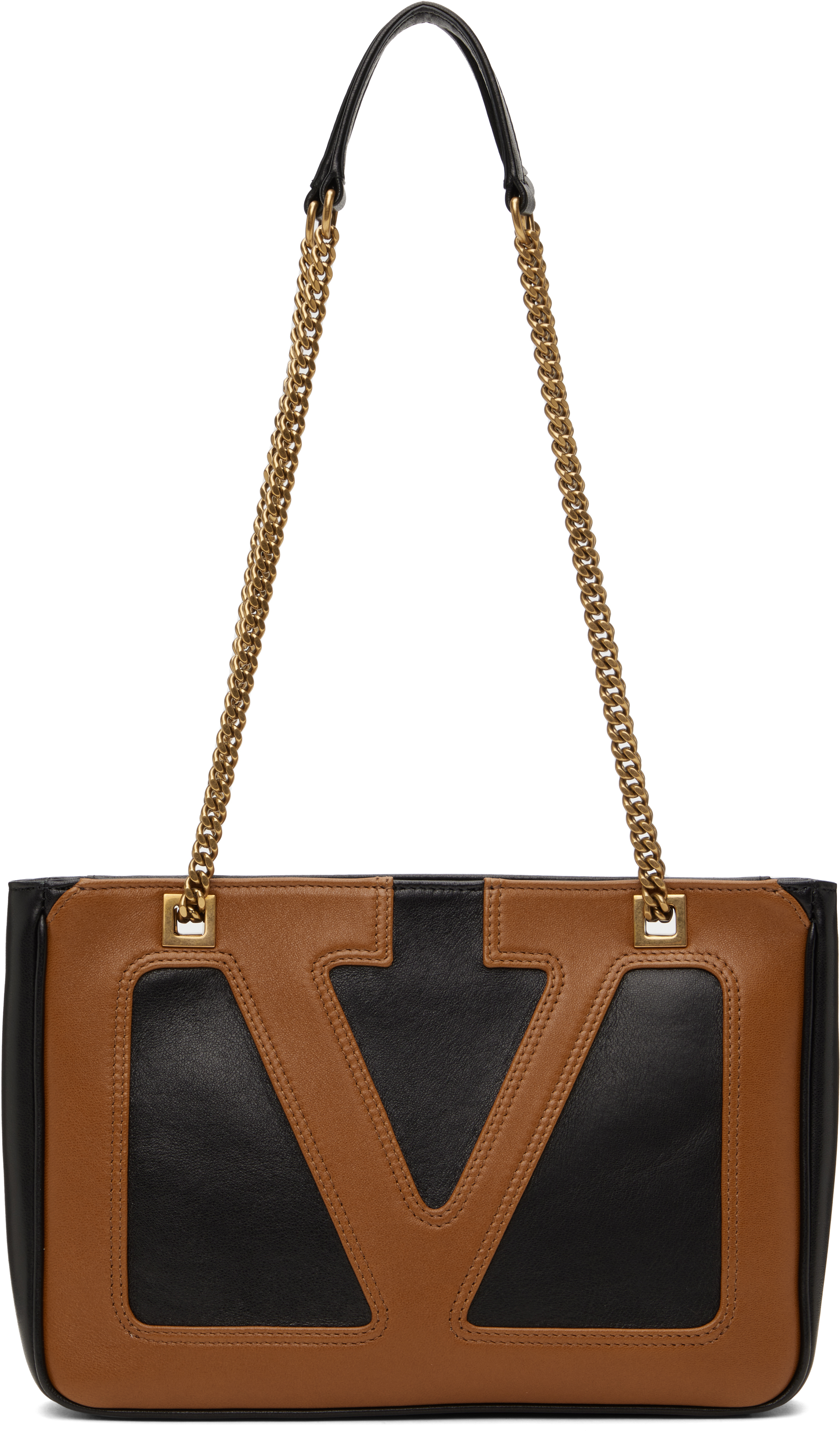 Black & Brown Viva Superstar Small Nappa Leather Shopping Bag