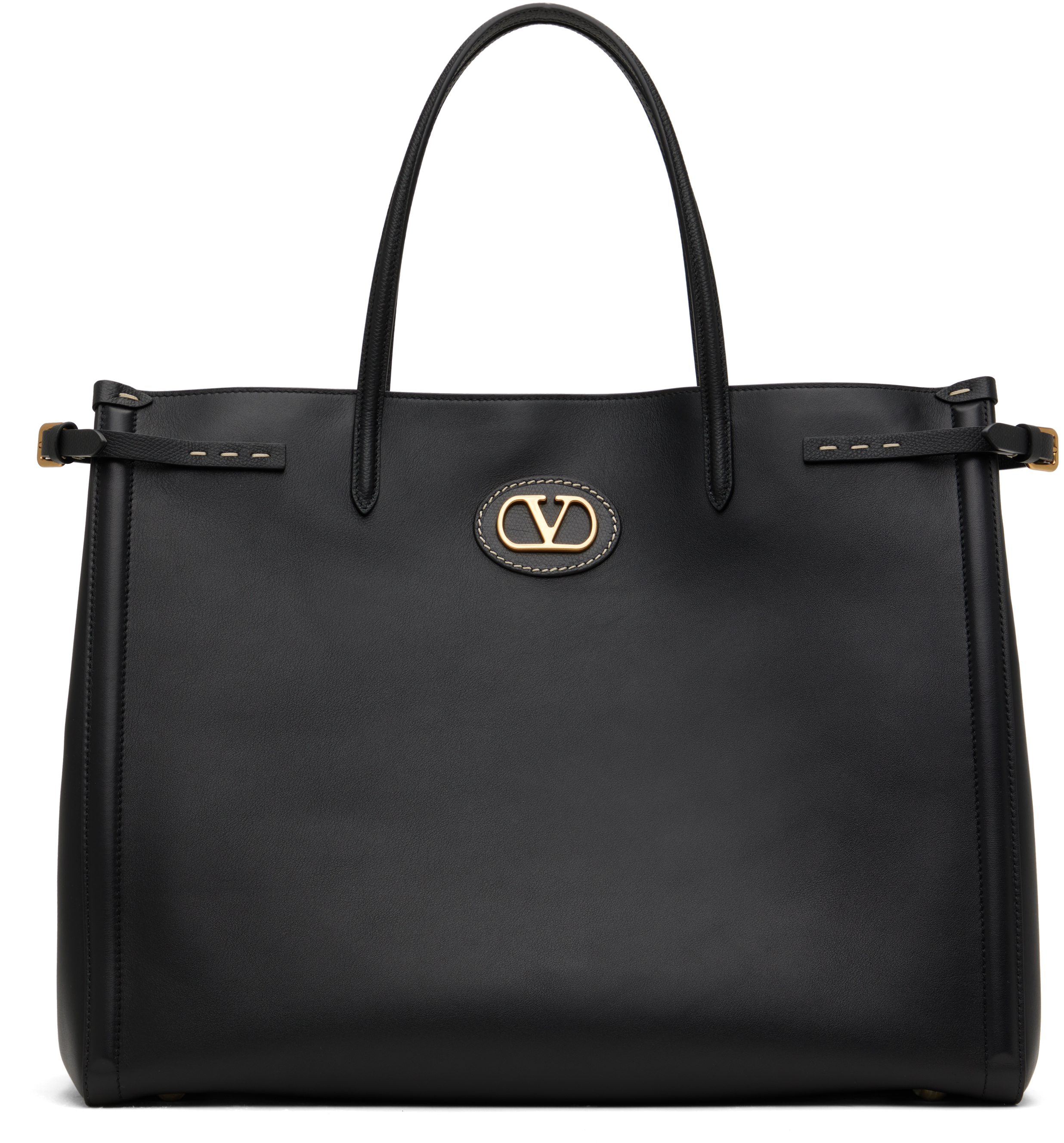 Black Antibes Medium Calfskin Shopping Tote