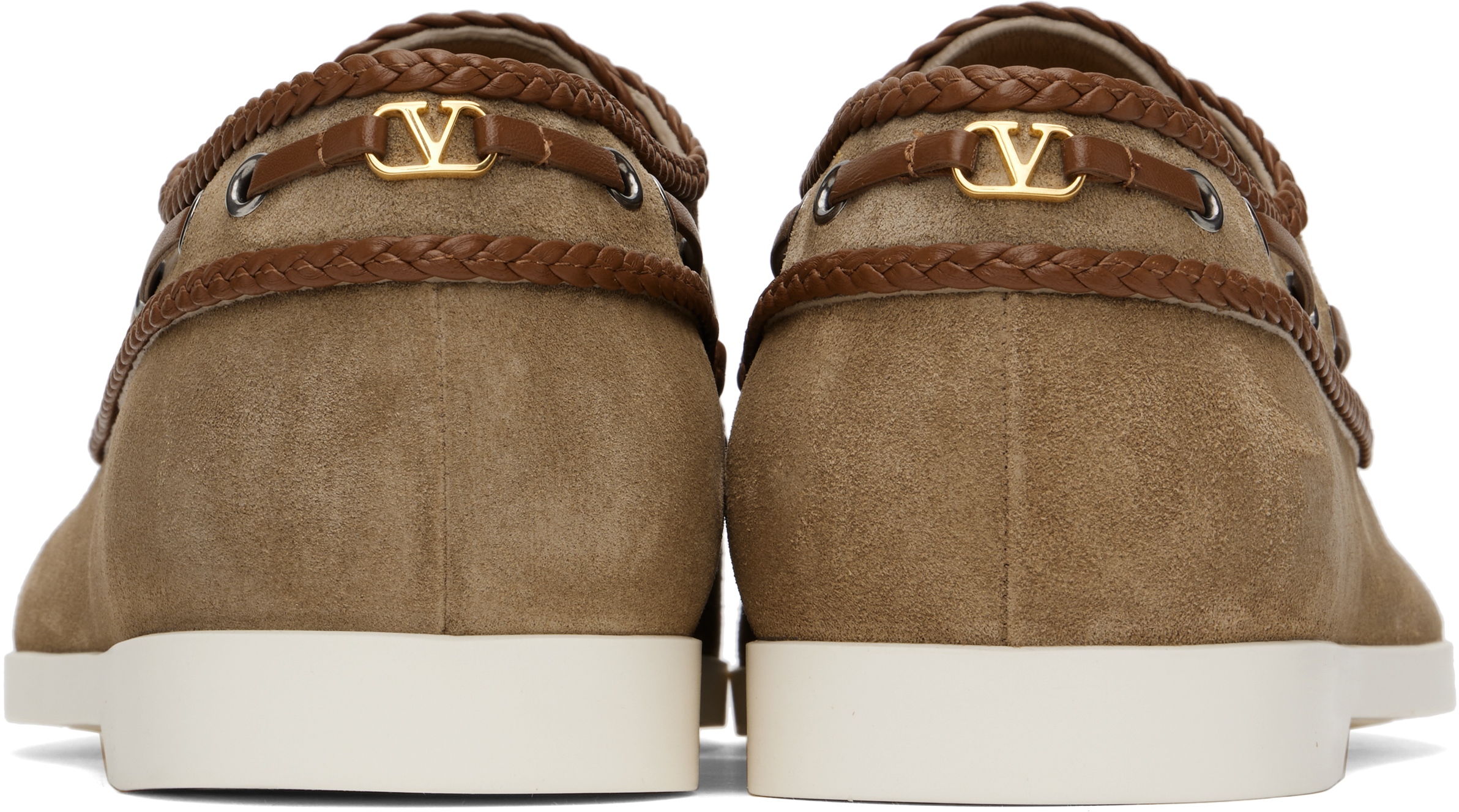 VALENTINO GARAVANI BROWN NEW LEISURE BOAT SHOES