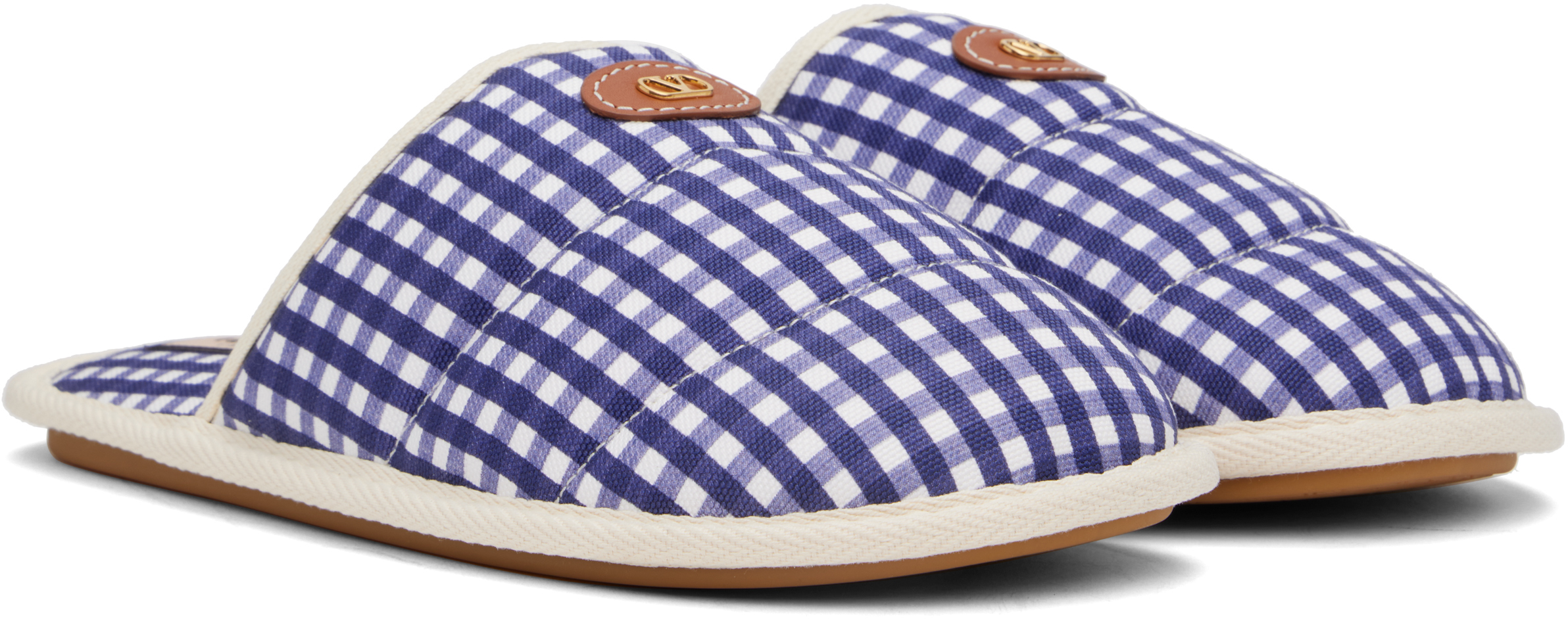 Valentino Printed Fabric Ta Chambre Slippers In Rg3 Ivry/brght Indig