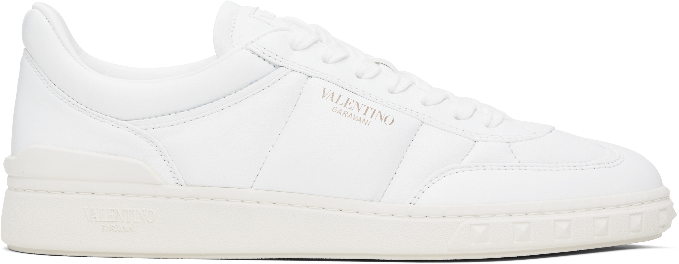 スニーカー VALENTINO WHITE LEATHER UPVILLAGE SNEAKERS Valentino Garavani: White Upvillage Padded Leather Sneakers