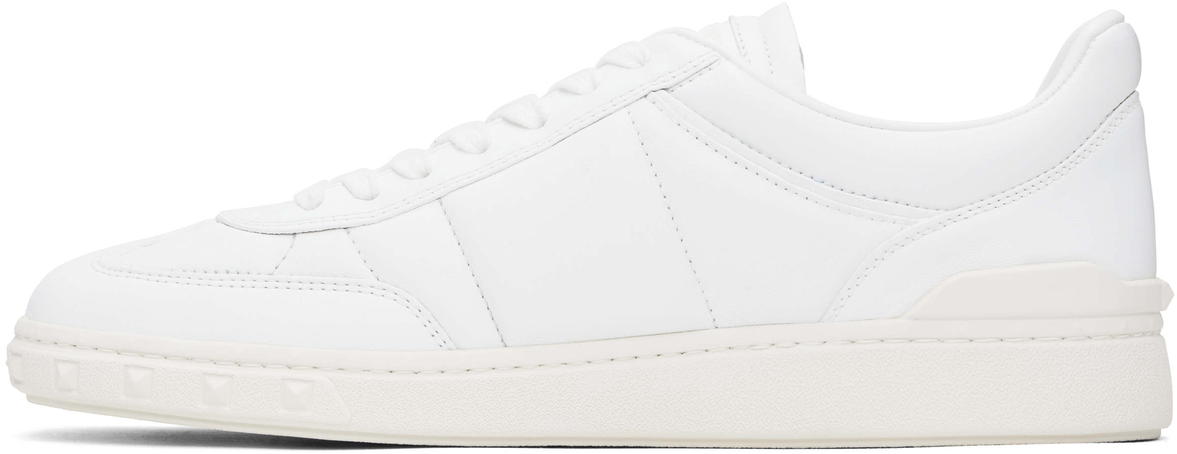 Valentino Black Upvillage Low Top Nappa Leather Sneakers In 0bo Bianco/snow Whit