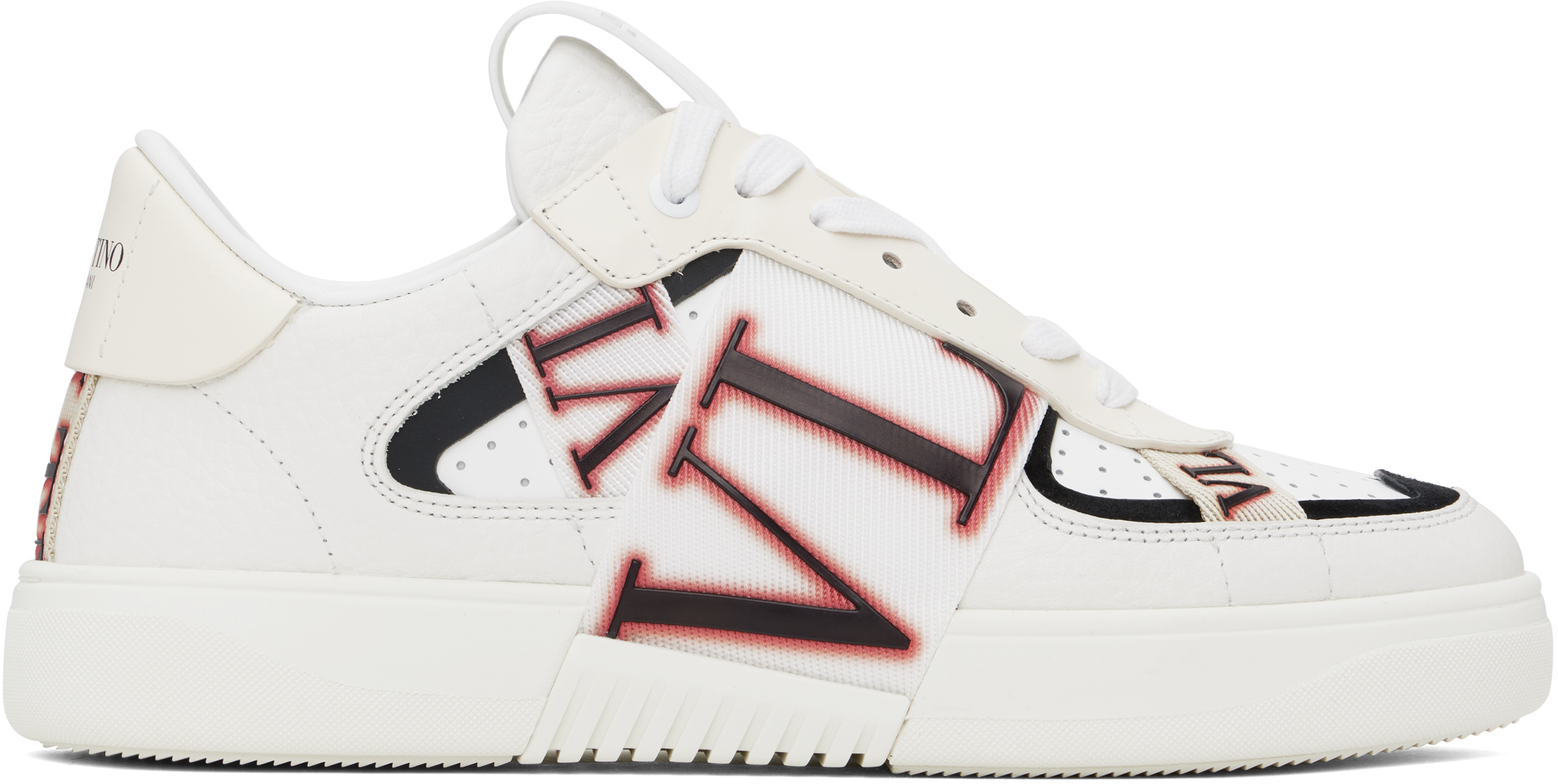 White Low-Top Calfskin VL7N Sneakers