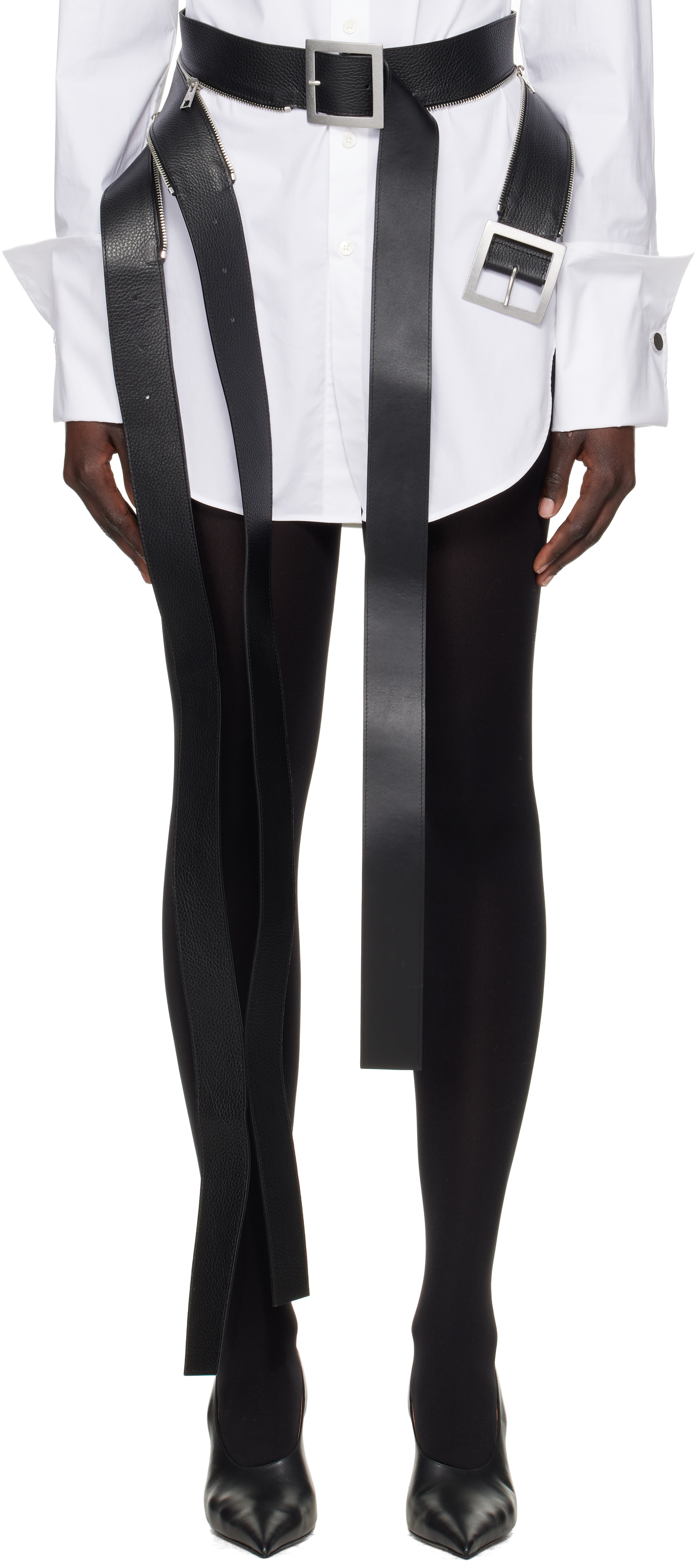 Jean Paul Gaultier: SSENSE Exclusive Black 'The Triple' Belt Jean Paul Gaultier: SSENSE Exclusive Black 'The Triple' Belt