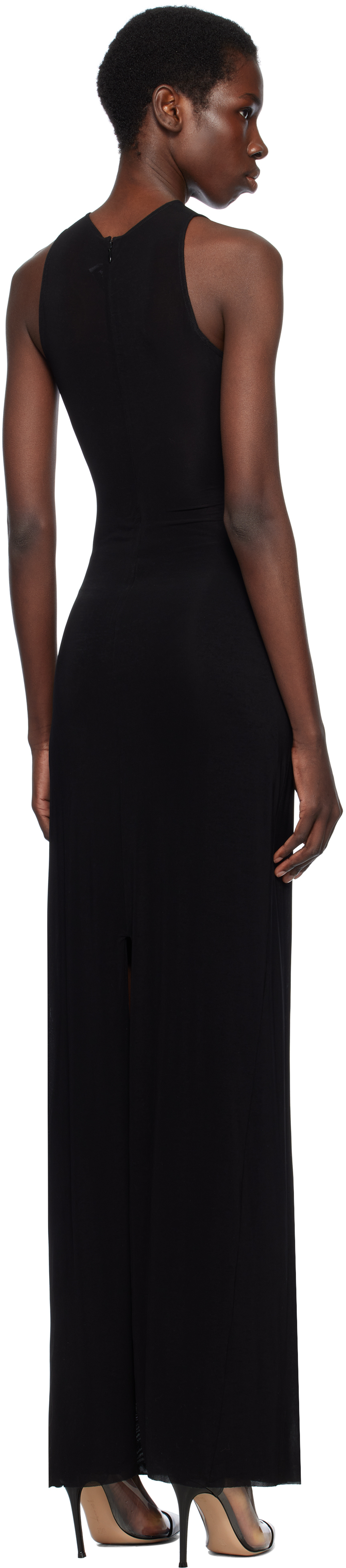 JEAN PAUL GAULTIER BLACK 'THE CONICAL' MAXI DRESS 