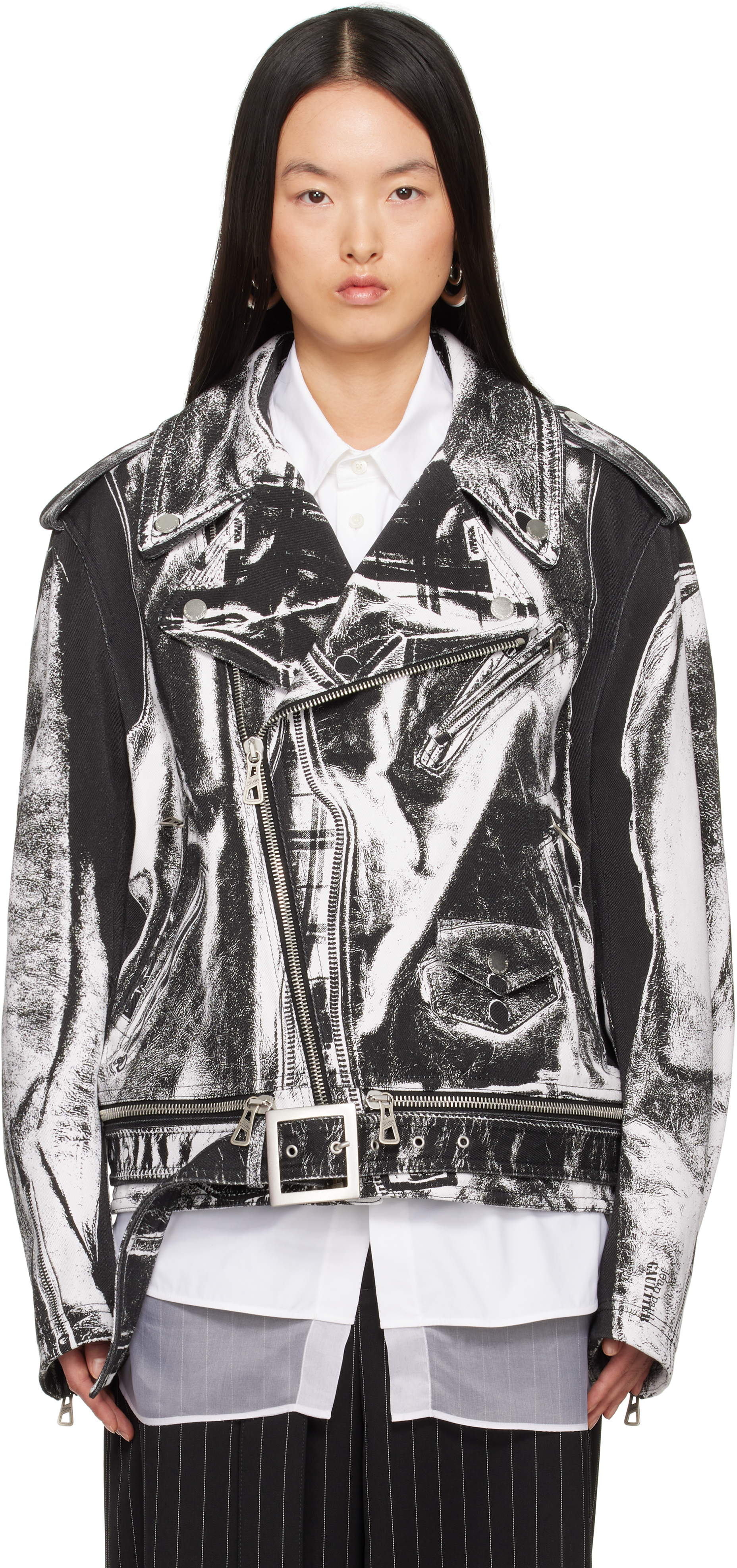 Black & White 'The Trompe L'ail Perfecto' Denim Jacket