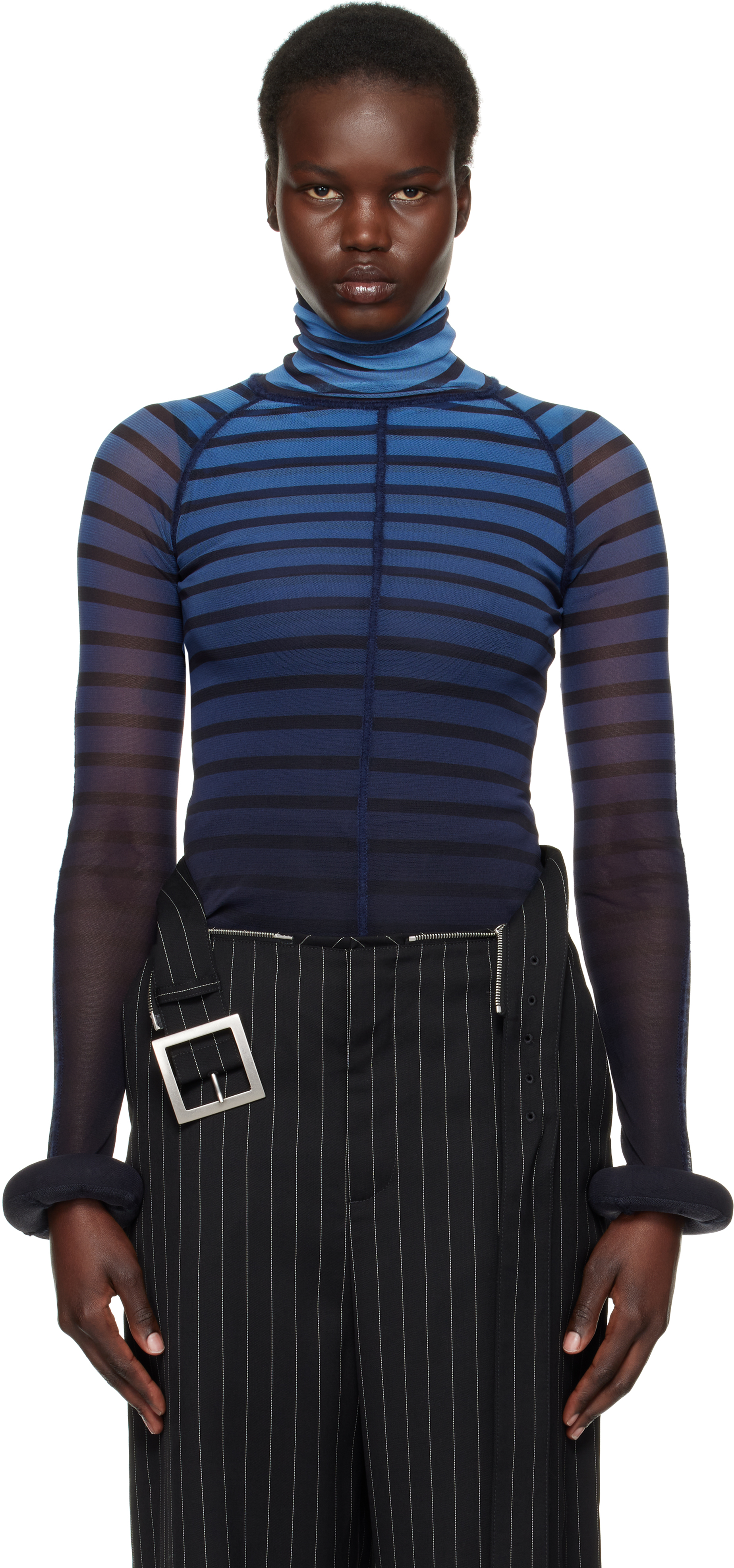 Pull Rayé Vintage Jean-Paul Gaultier Avec Tresse - Taille S - Laine - Italie - Parfait état Occasion