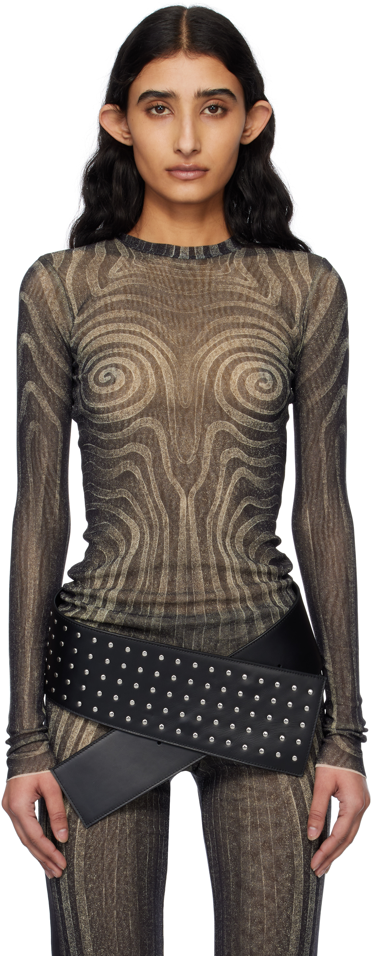 Black 'The Spirale' T-shirt
