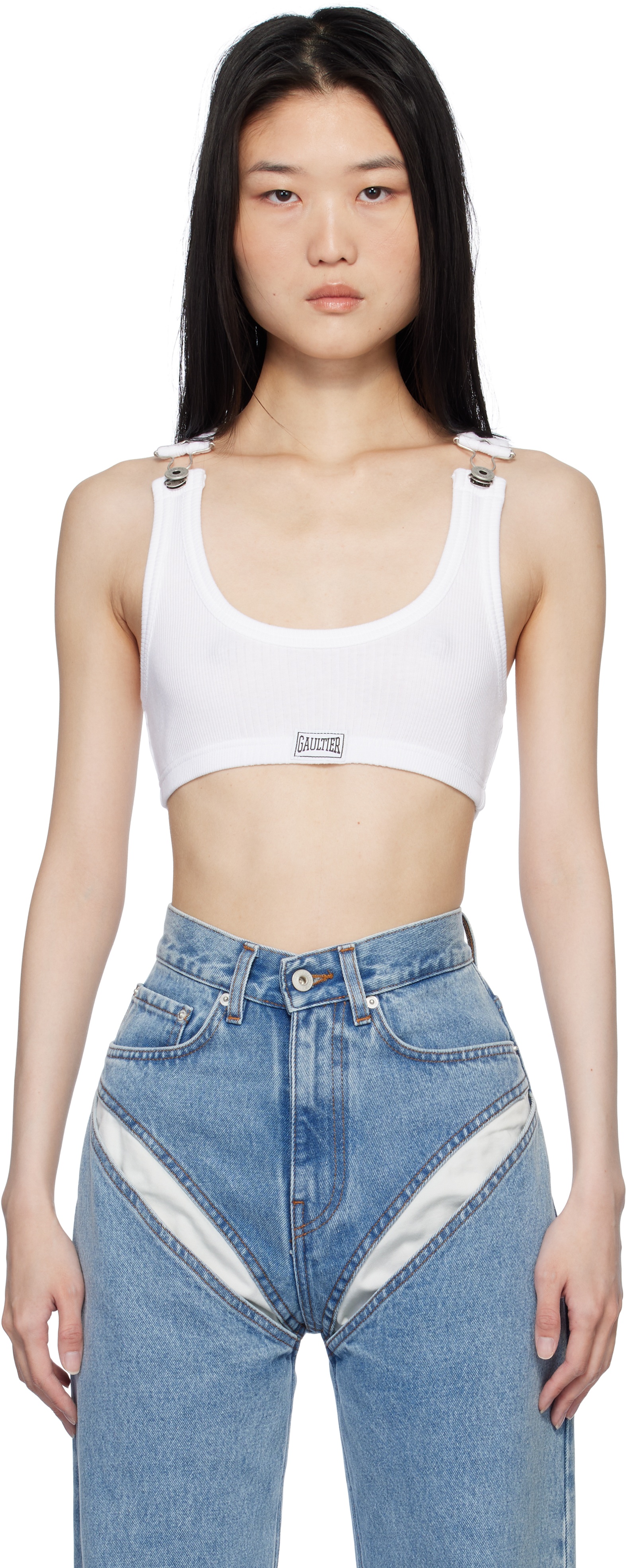 White 'The Cropped Patch' Tank Top