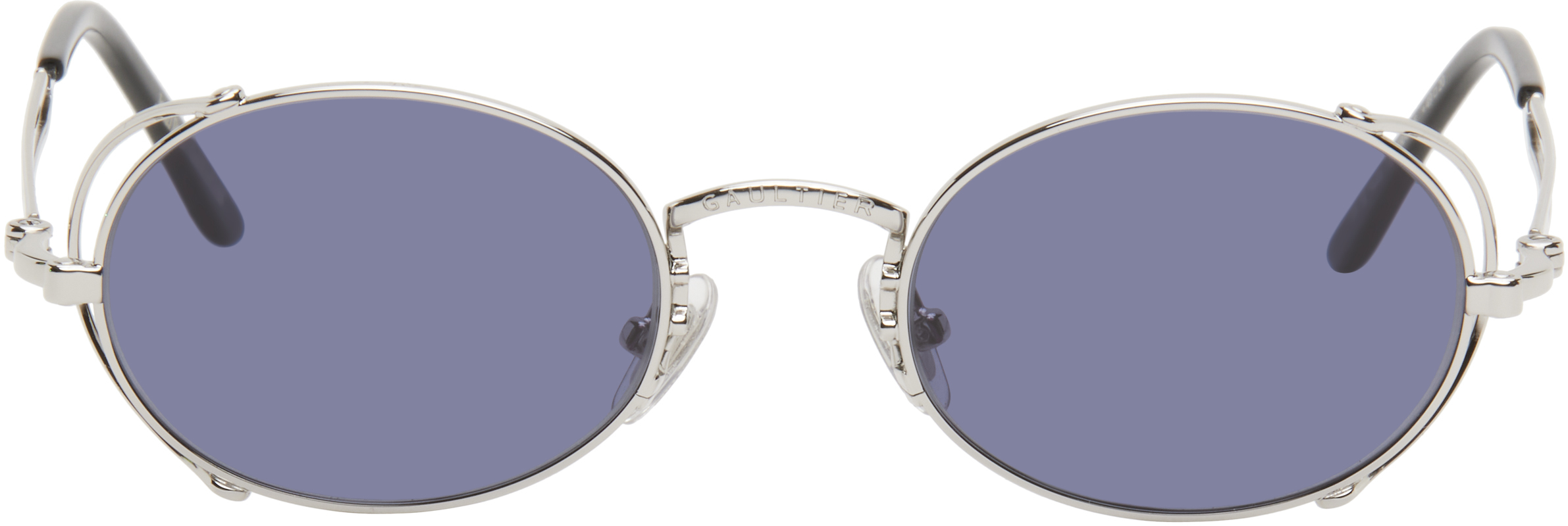 【関税込み】Jean Paul Gaultier シルバー 55-3175 サングラス Silver 'The 55-3175' Sunglasses by Jean Paul Gaultier on Sale