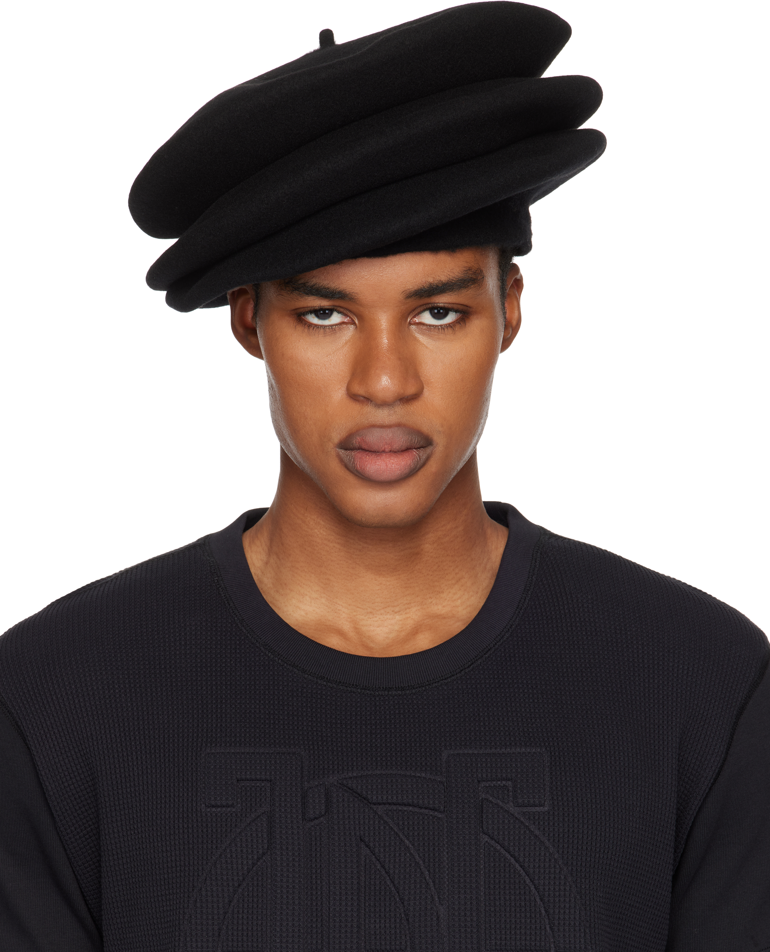 Black 'The Concertina' Beret