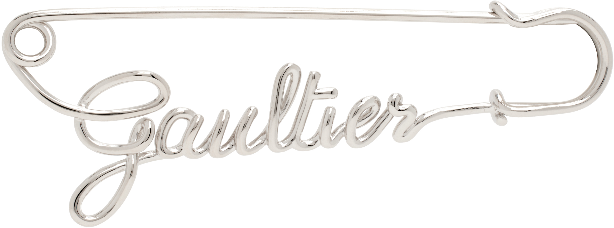 Jean Paul Gaultier Silver 'the Gaultier' Brooch In Metallic