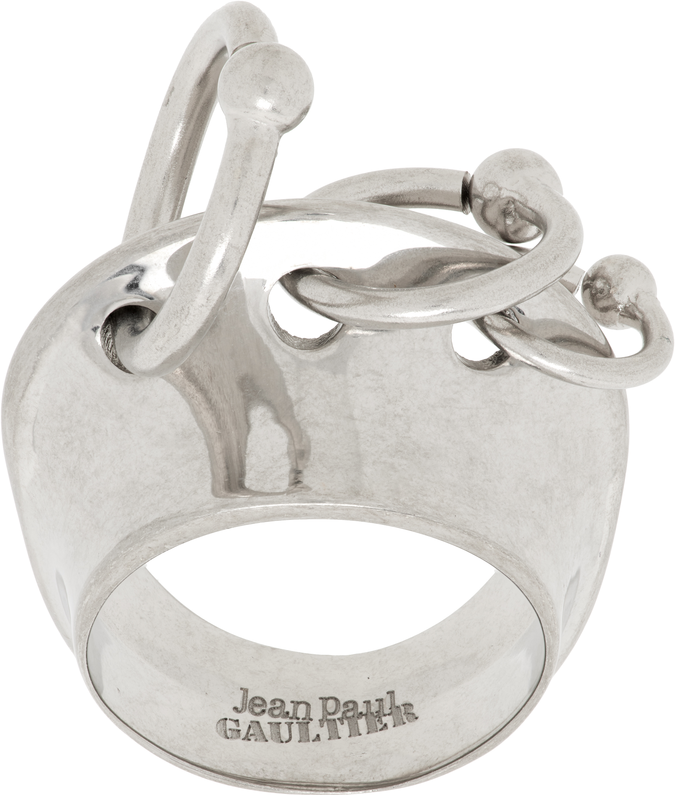 Jean Paul Gaultier Silver 'the Piercing' Ring In 91-silver