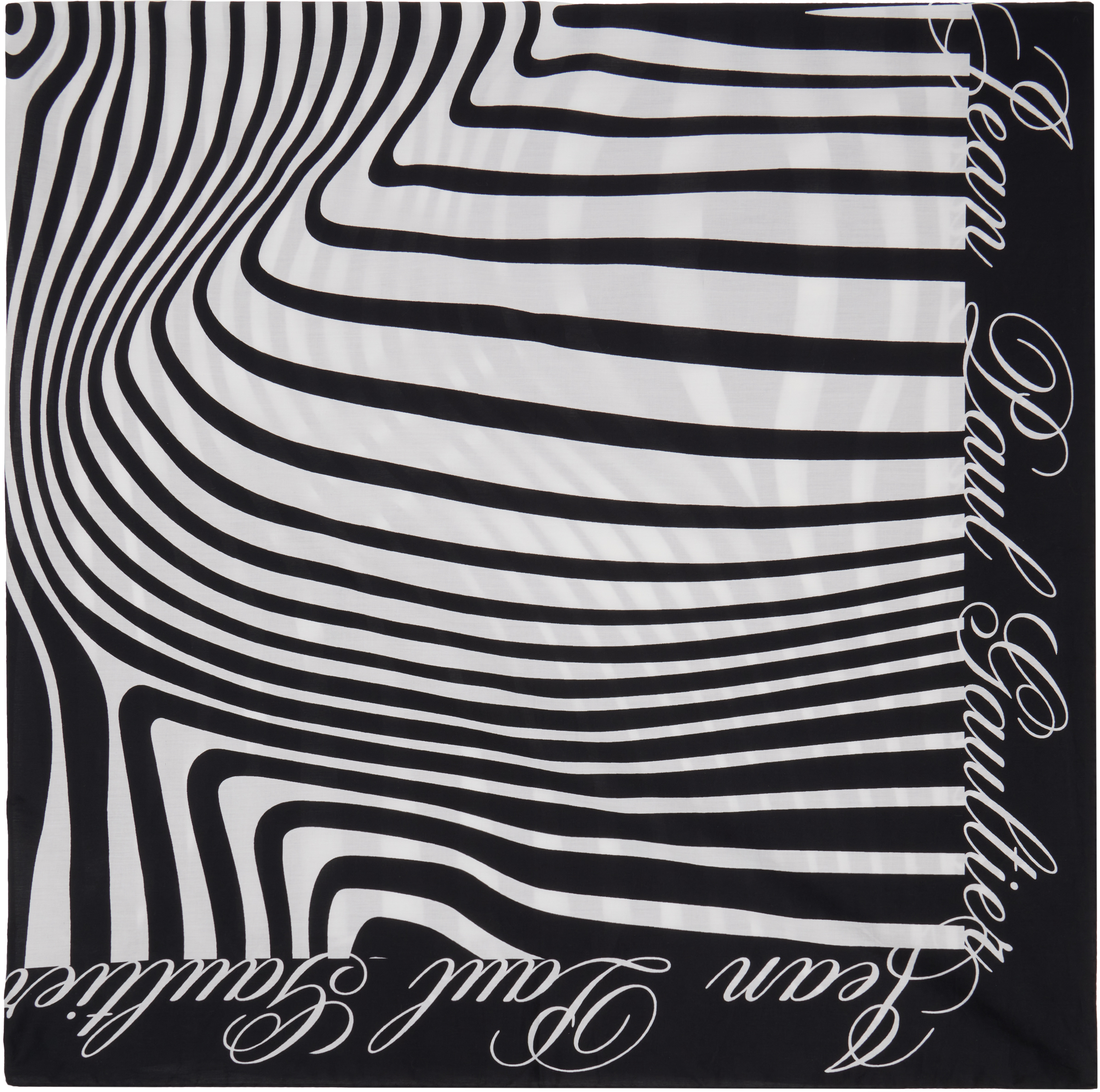 Jean Paul Gaultier Black & White Pareo Printed Mariniere Body Morphing Scarf In 0100-white/black