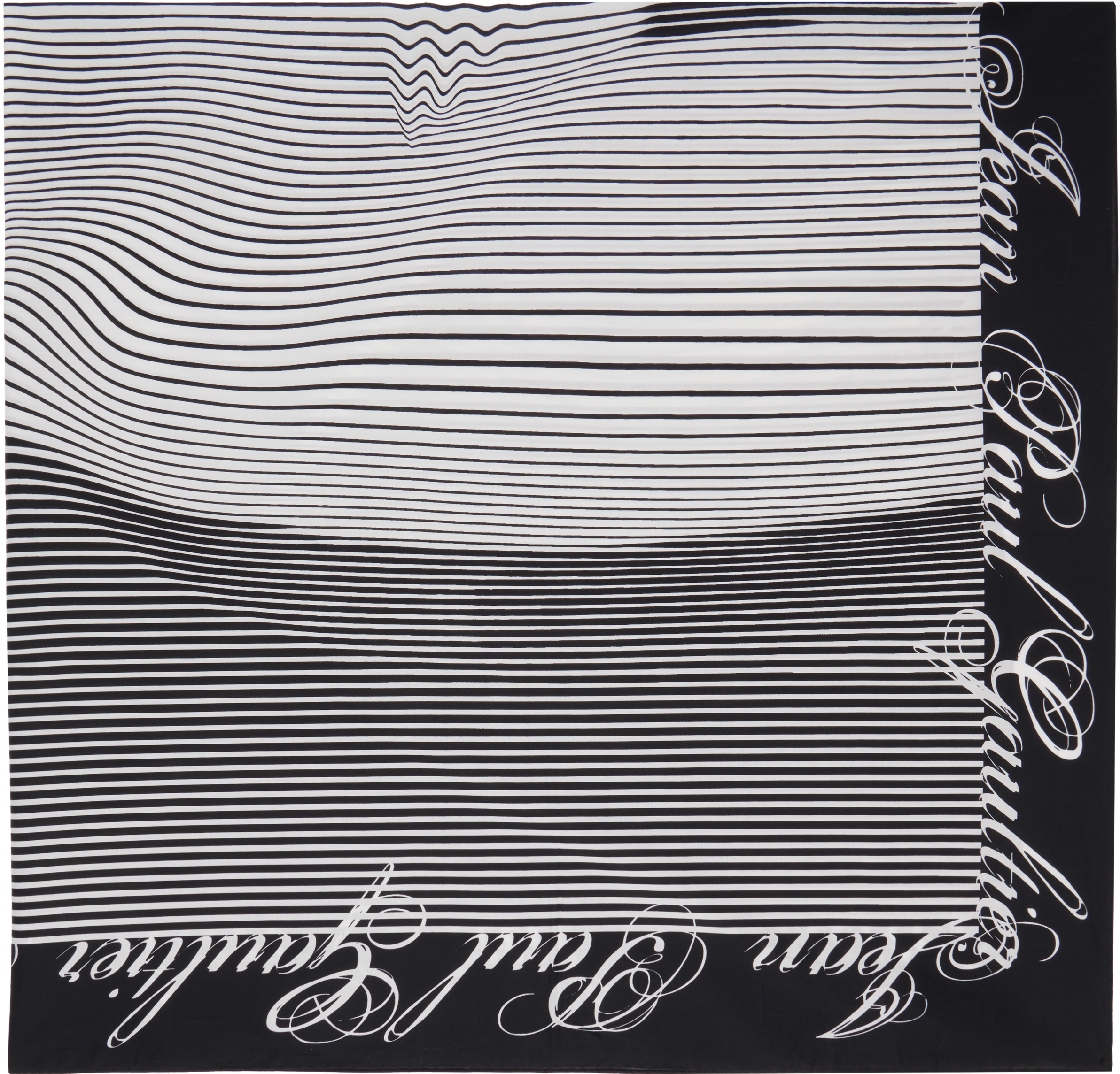 Black & White Pareo Printed Pinstripes Body Morphing Scarf