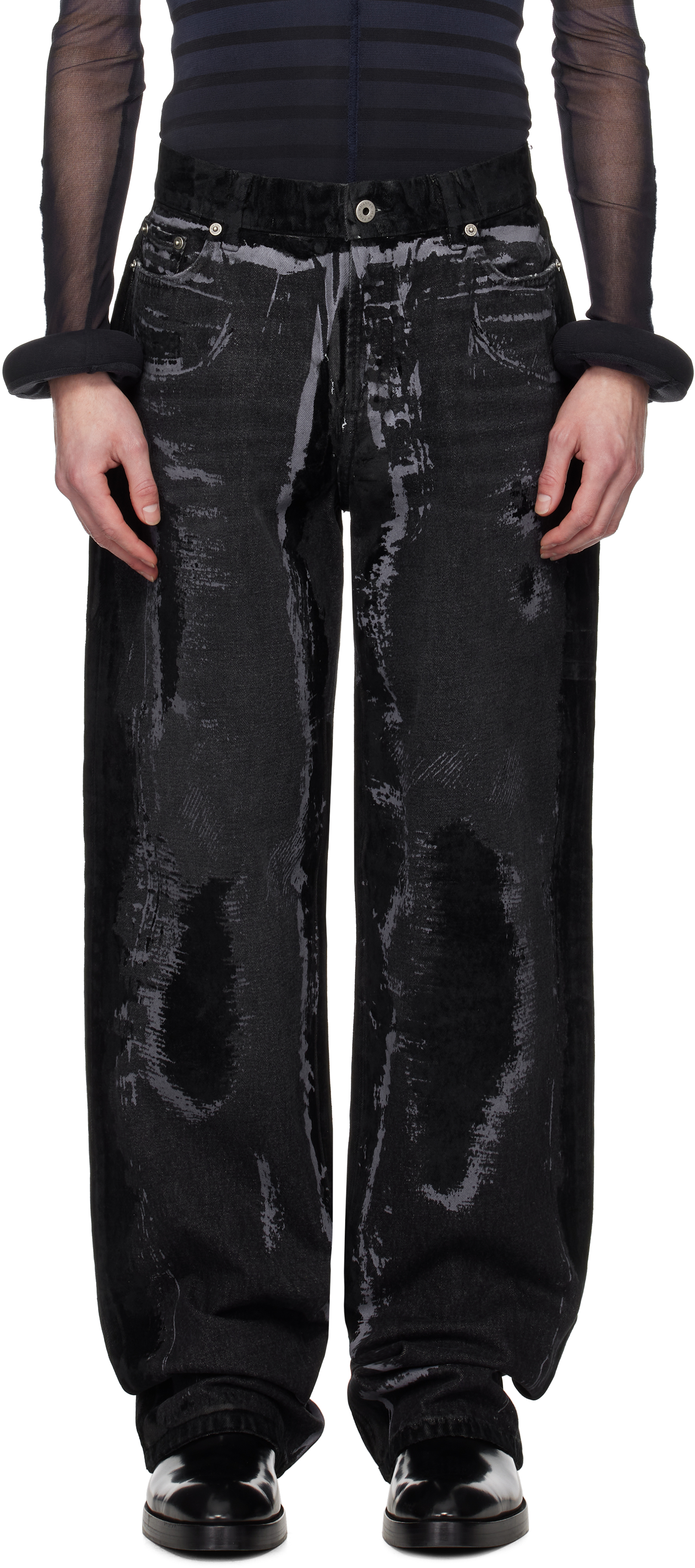 Black 'The Flocked' Jeans