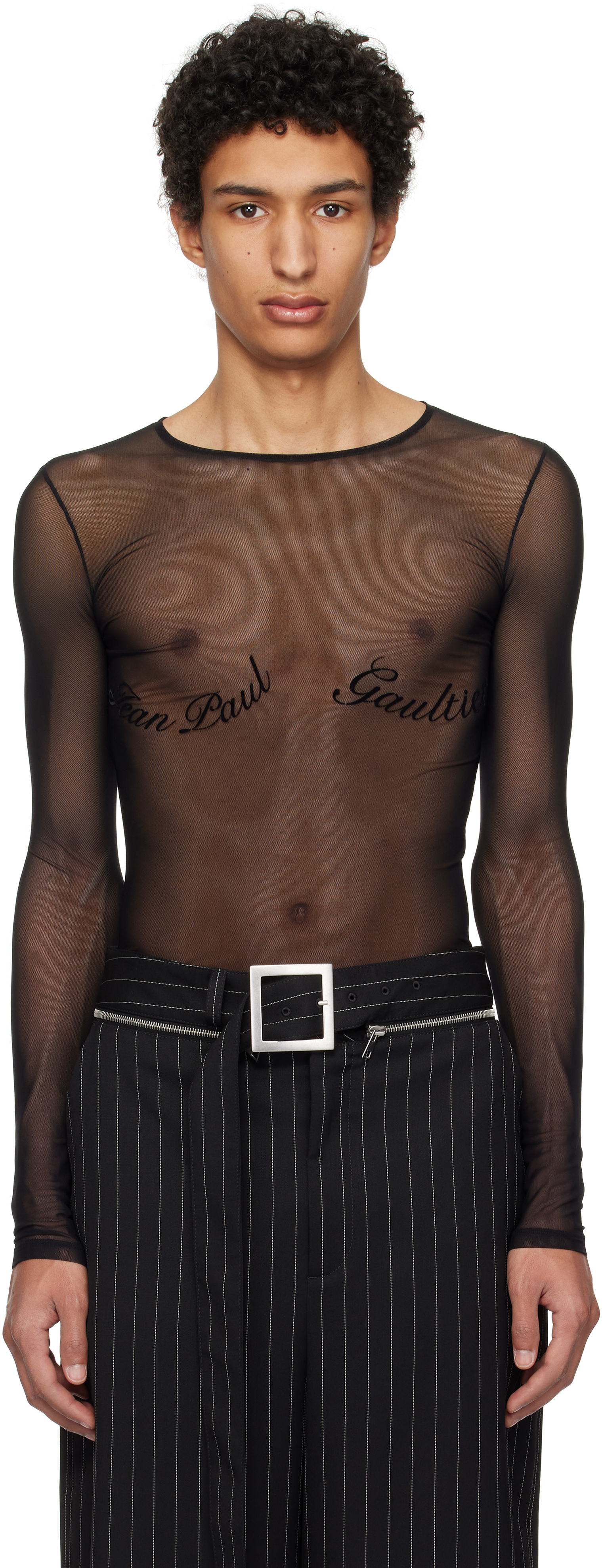 Black 'The Jean Paul Gaultier Flocked' T-Shirt