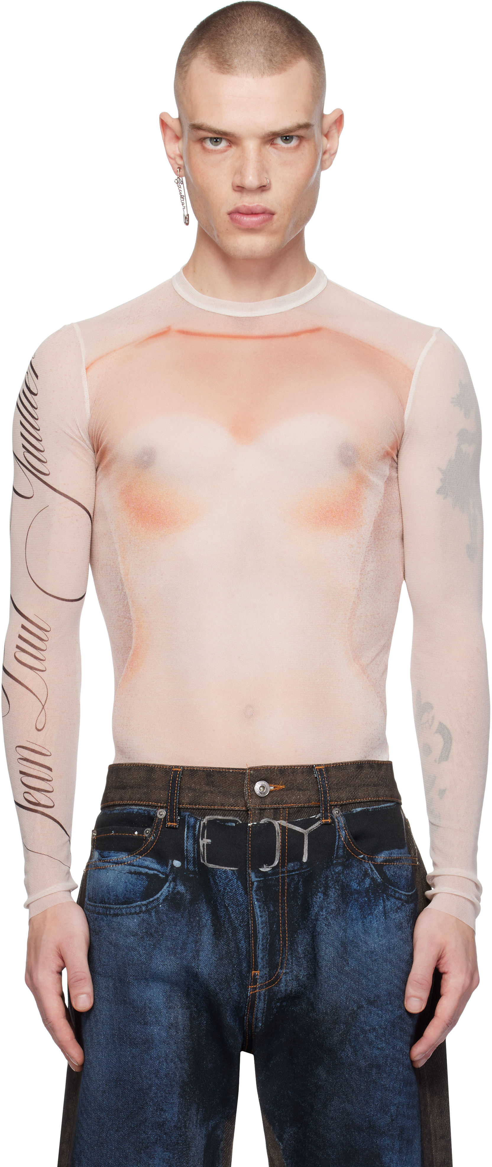 Pink 'Le Classique' Long Sleeve Top by Jean Paul Gaultier on