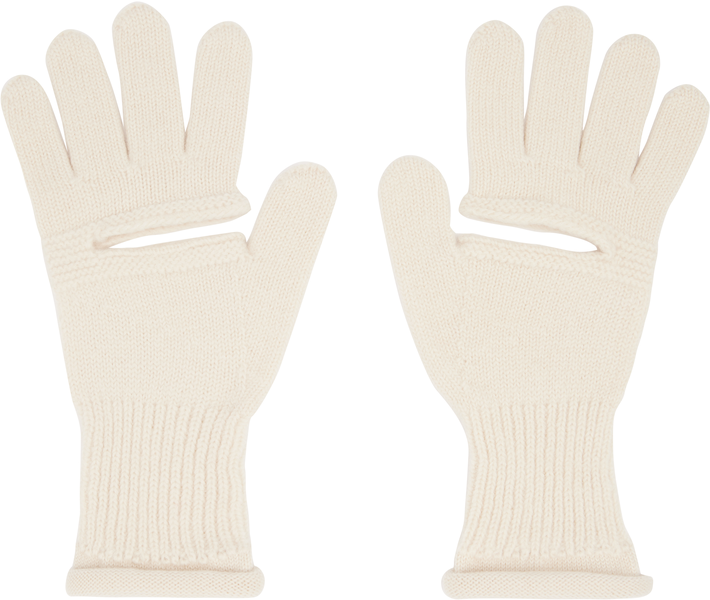 Shop Issey Miyake Off-white Chunky Wool Acc Gloves In 06 Moon White