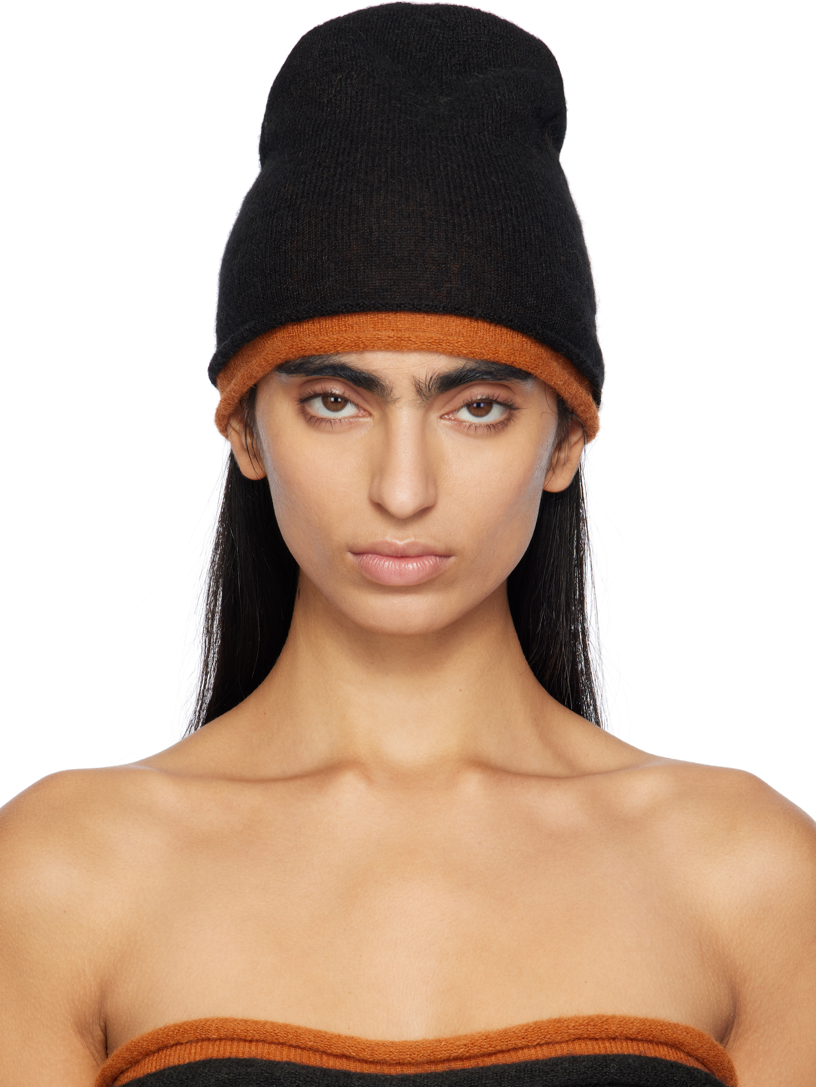 Black & Orange Interplay Beanie