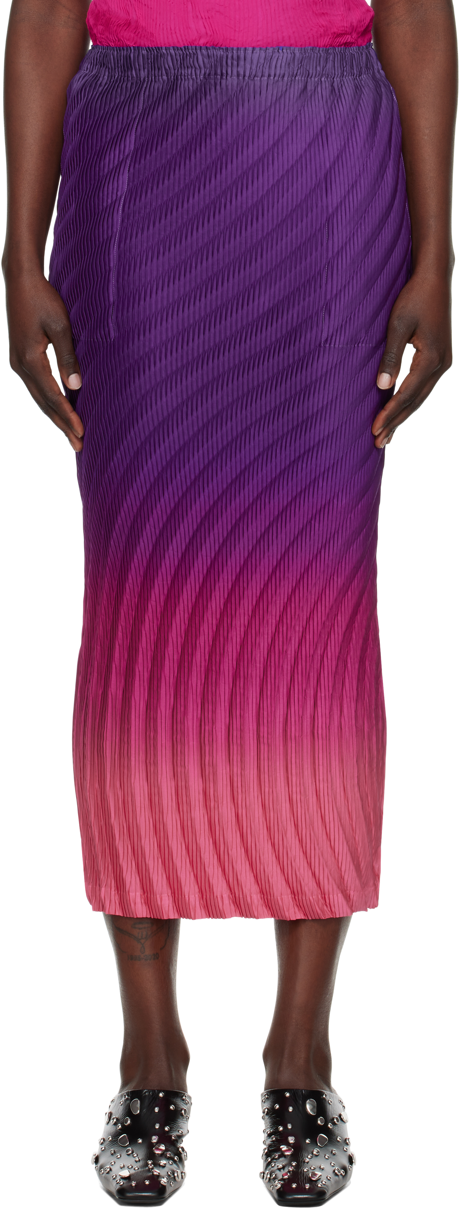 Purple 
Pink Nuance Midi Skirt