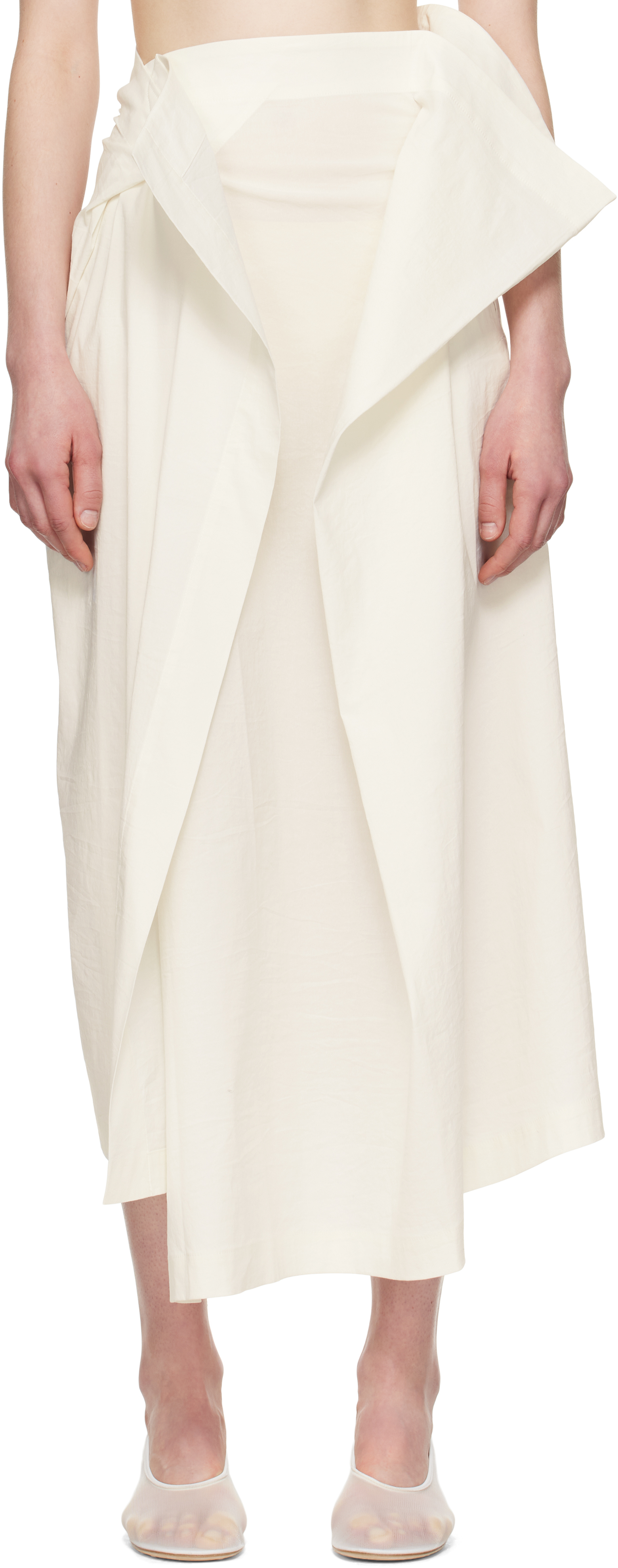 Issey Miyake Off-white Ample Maxi Skirt In 06 Asa White