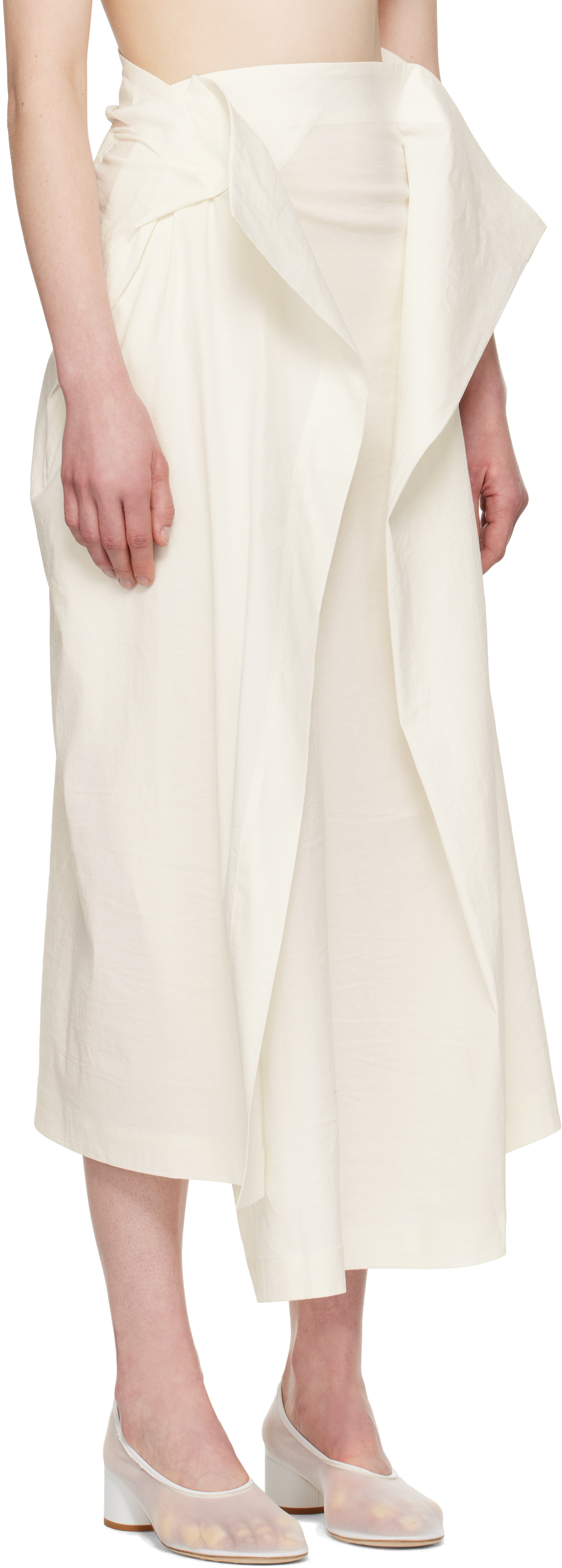 Issey Miyake Off-white Ample Maxi Skirt In 06 Asa White