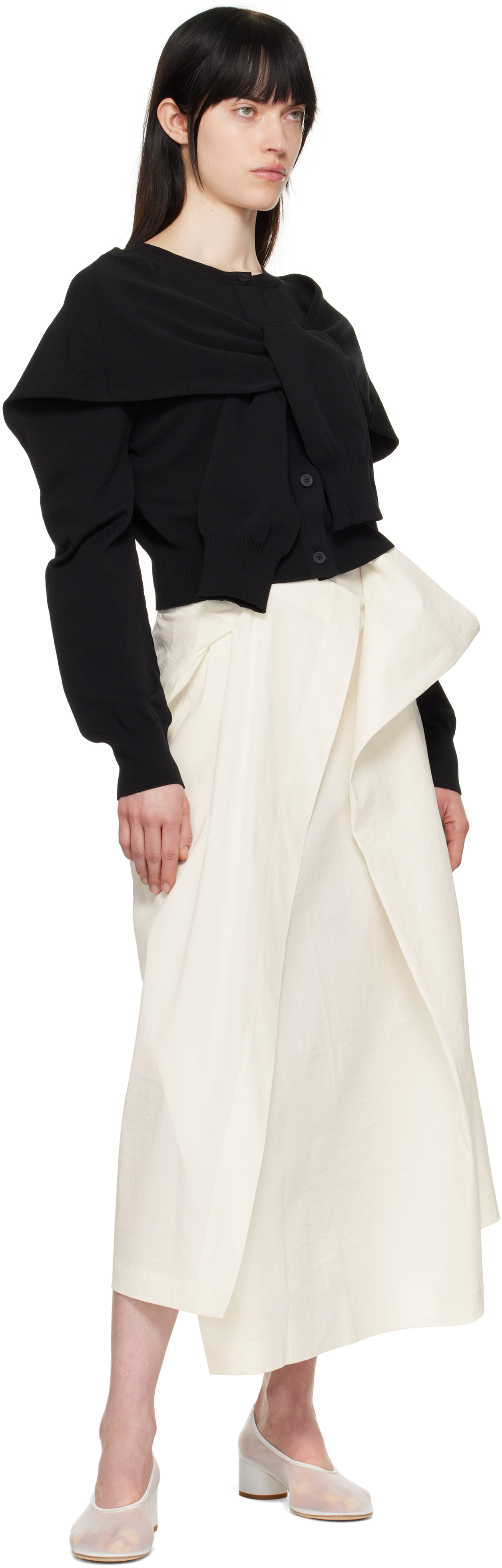 Issey Miyake Off-white Ample Maxi Skirt In 06 Asa White