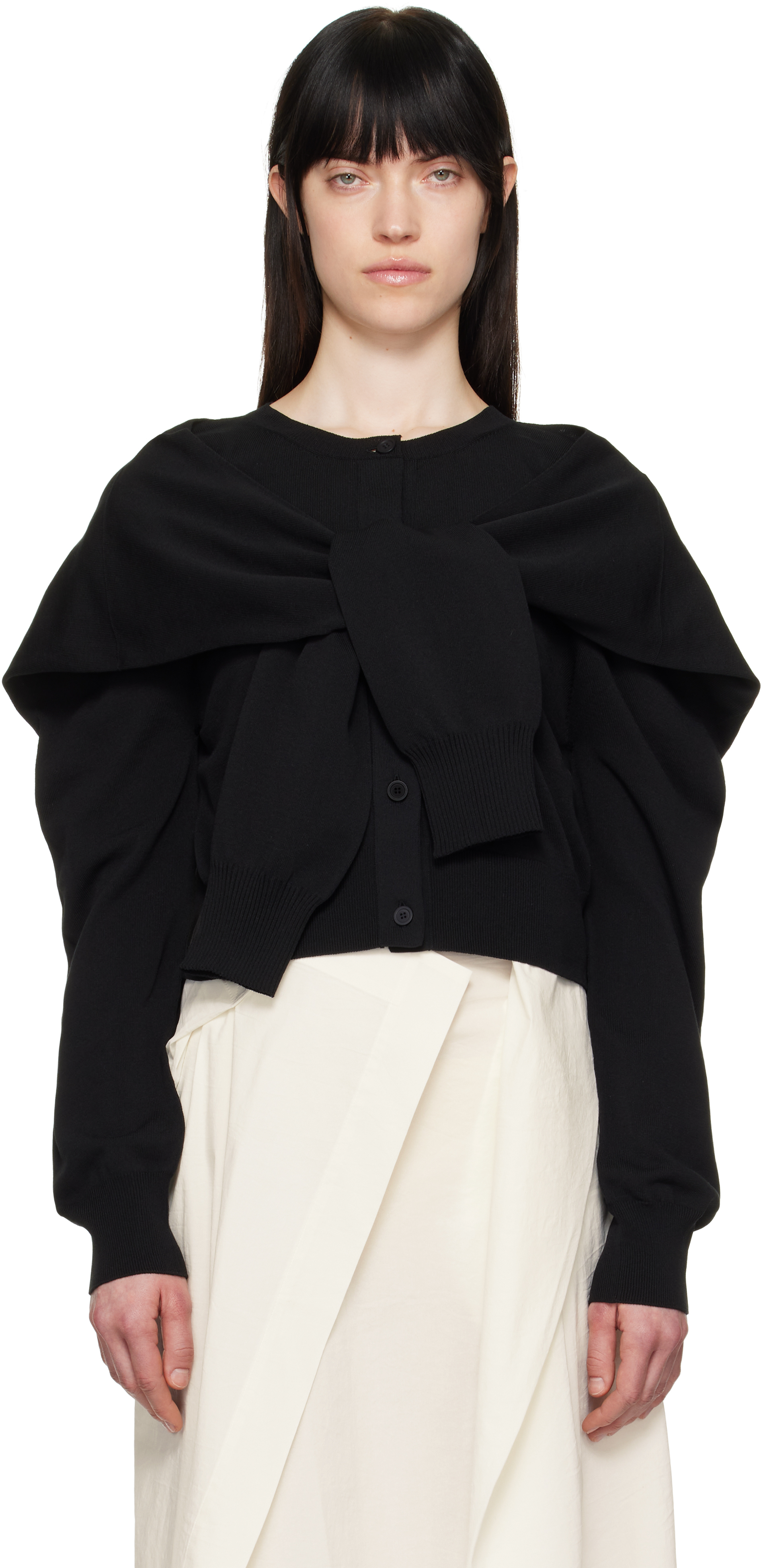 Black Four-Sleeved Cardigan