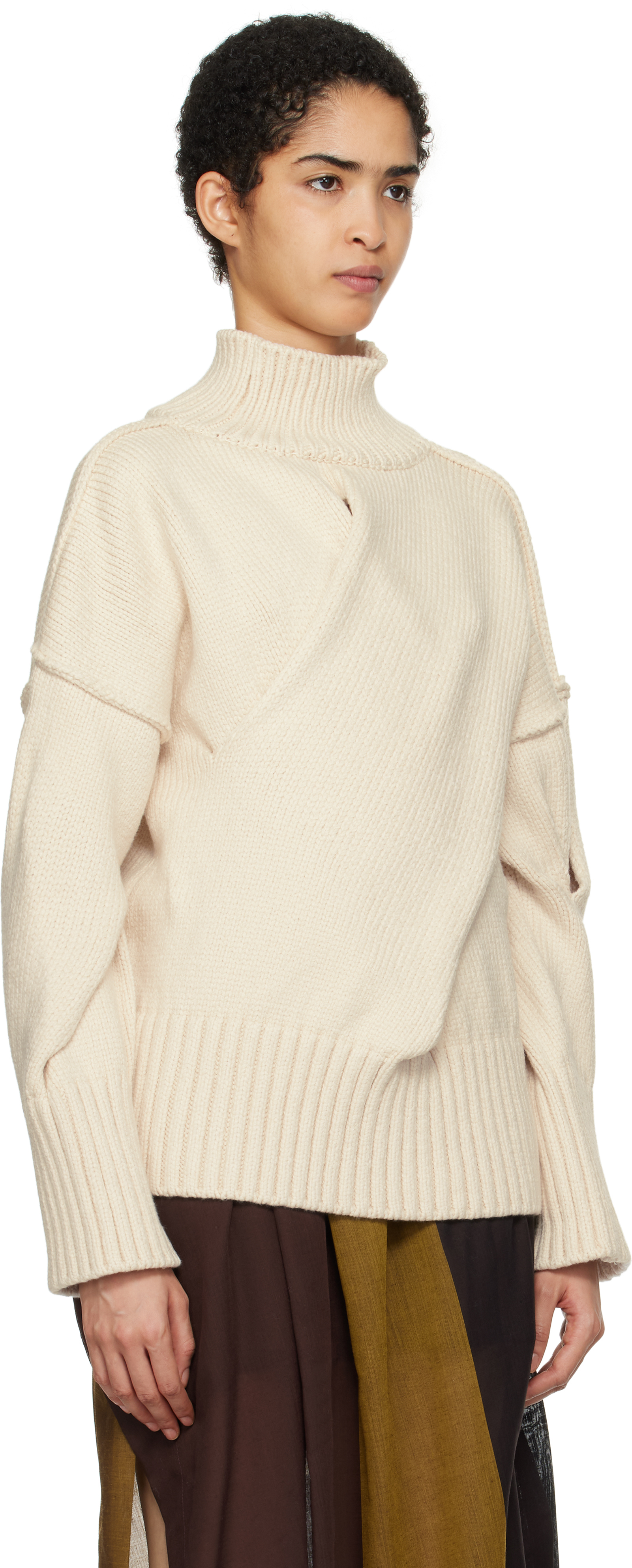 Issey Miyake Off-white Brobdingnag Turtleneck In 06 Moon White