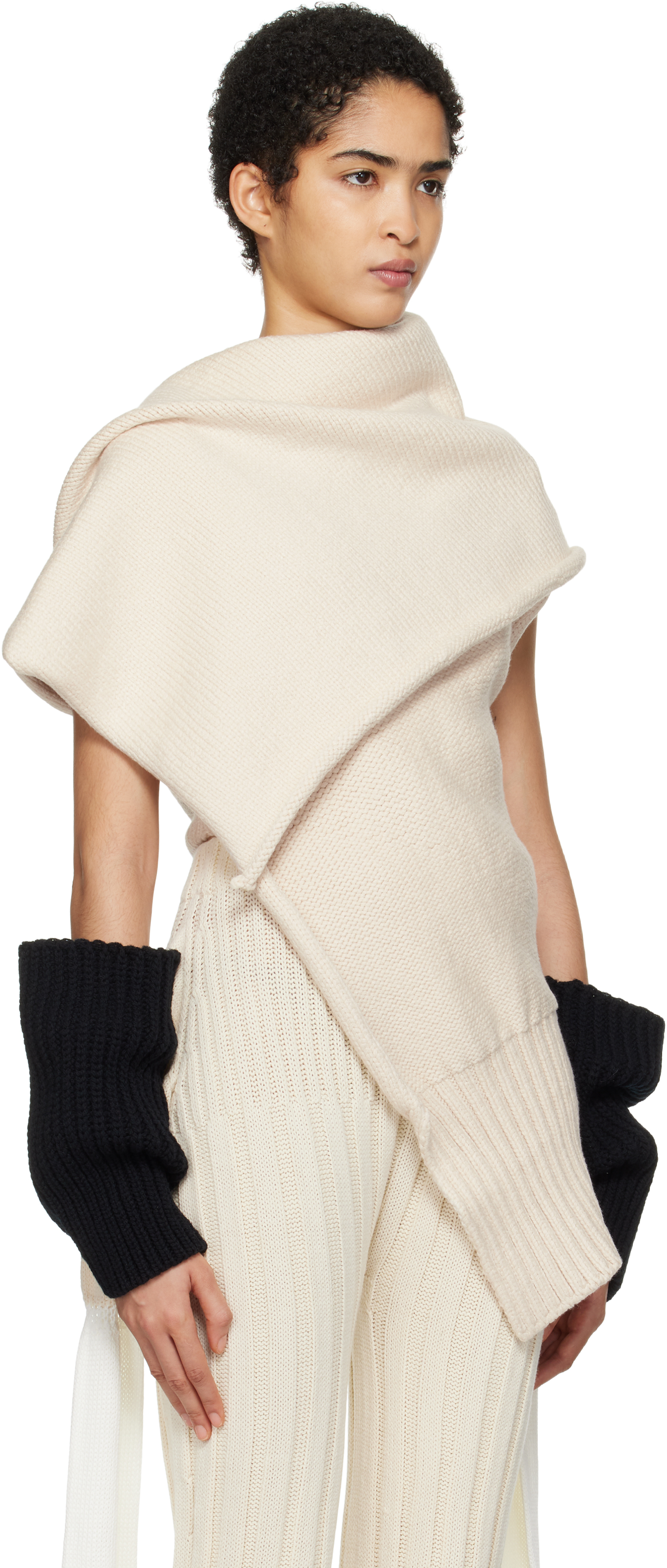 Issey Miyake Beige Brobdingnag Turtleneck In 06 Moon White