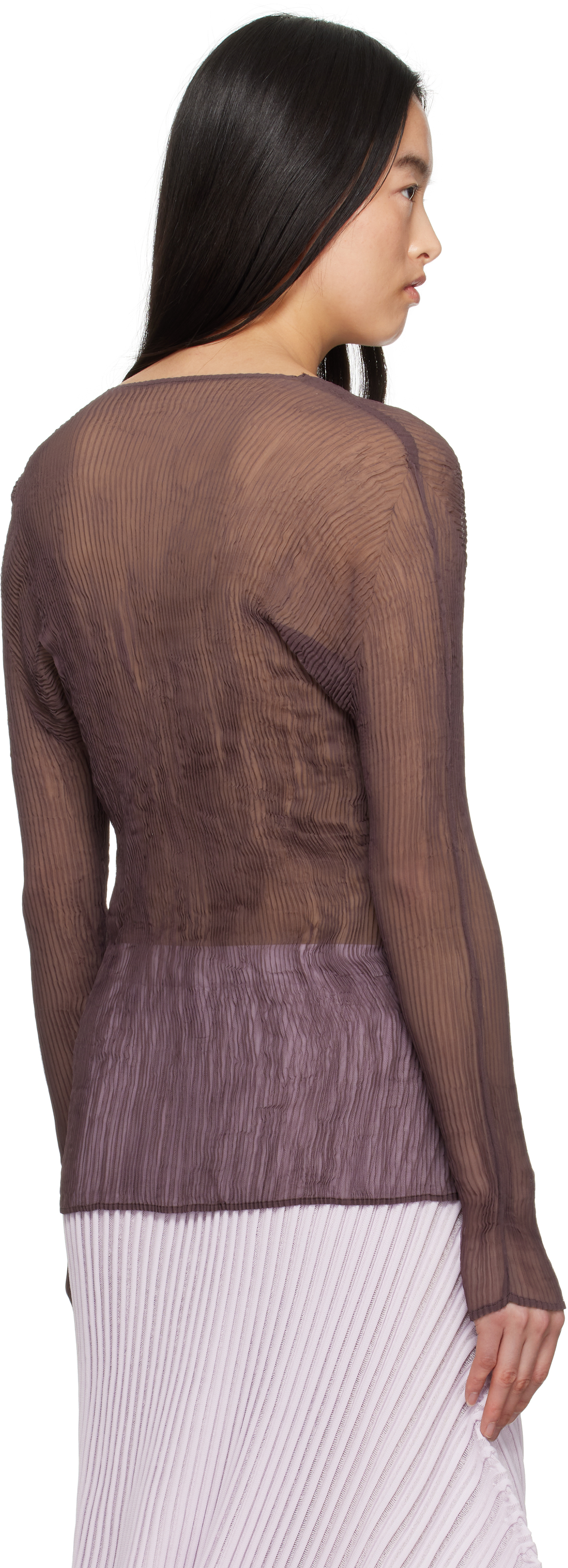 Issey Miyake Brown January Chiffon Twist 1 Top In 89 Nasu