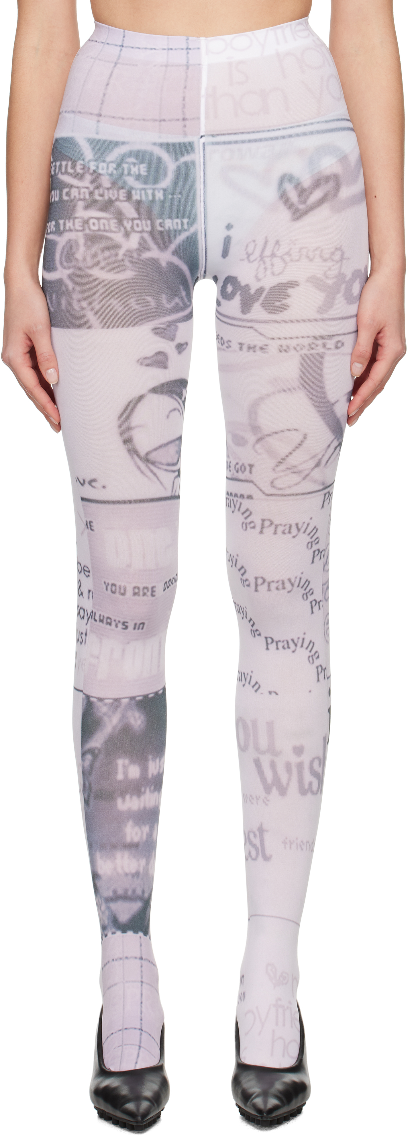 SSENSE Exclusive White Comic Tights