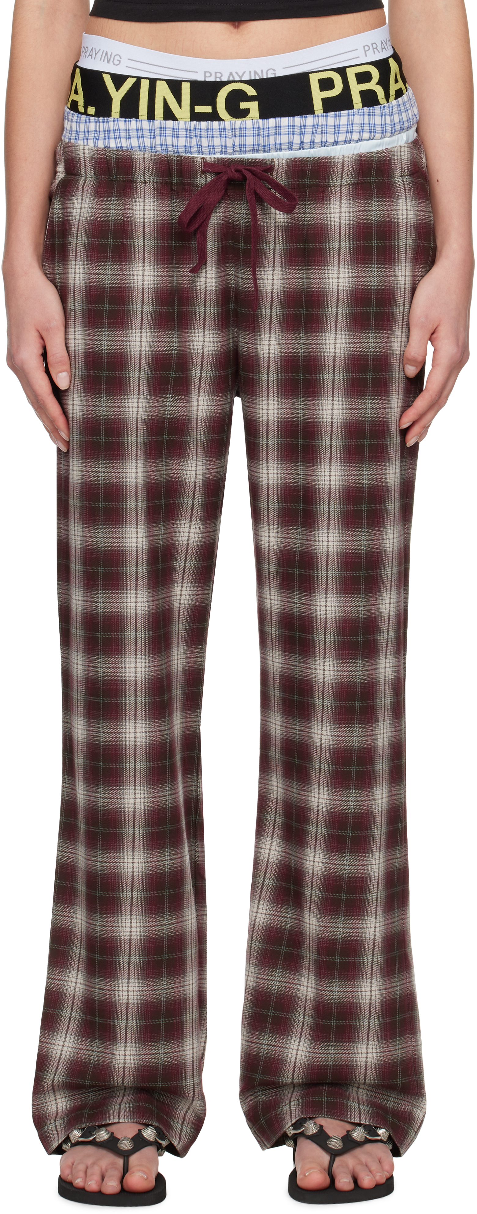 Multicolor Plaid Underwear Sweatpants