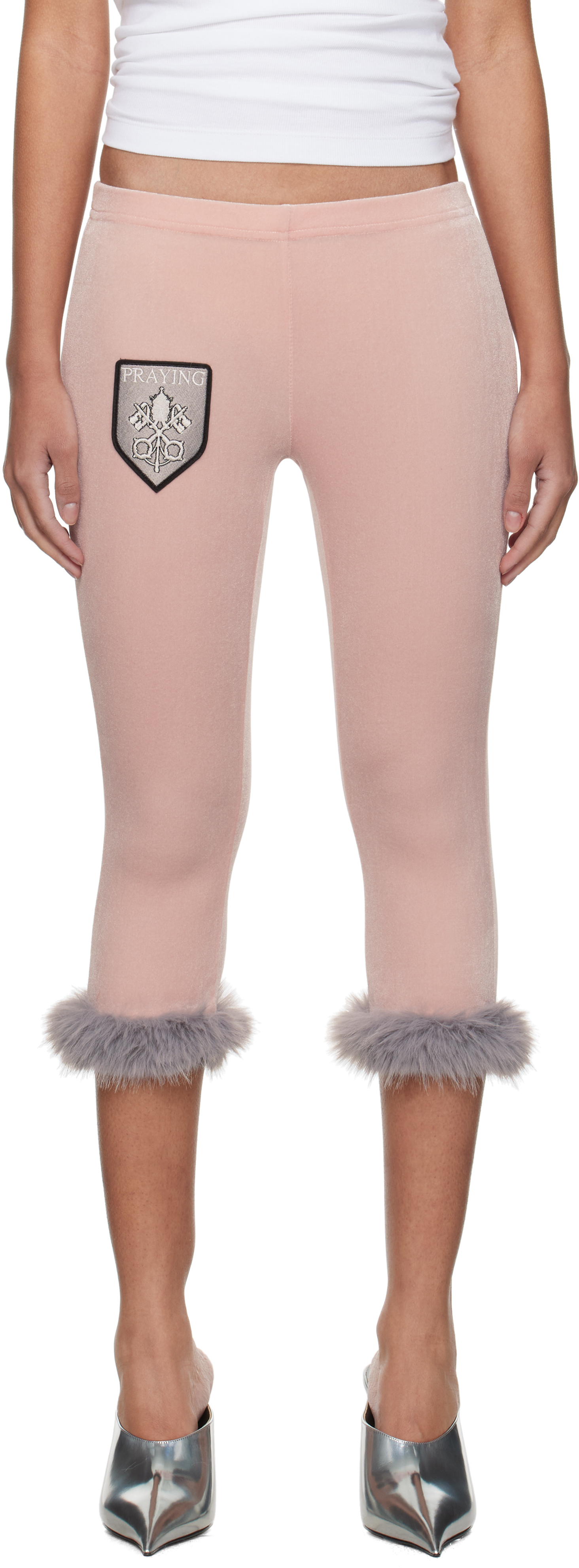 【PRAYING】SPORTS VELOUR CAPRIS_PINK Praying Sports Velour Capris