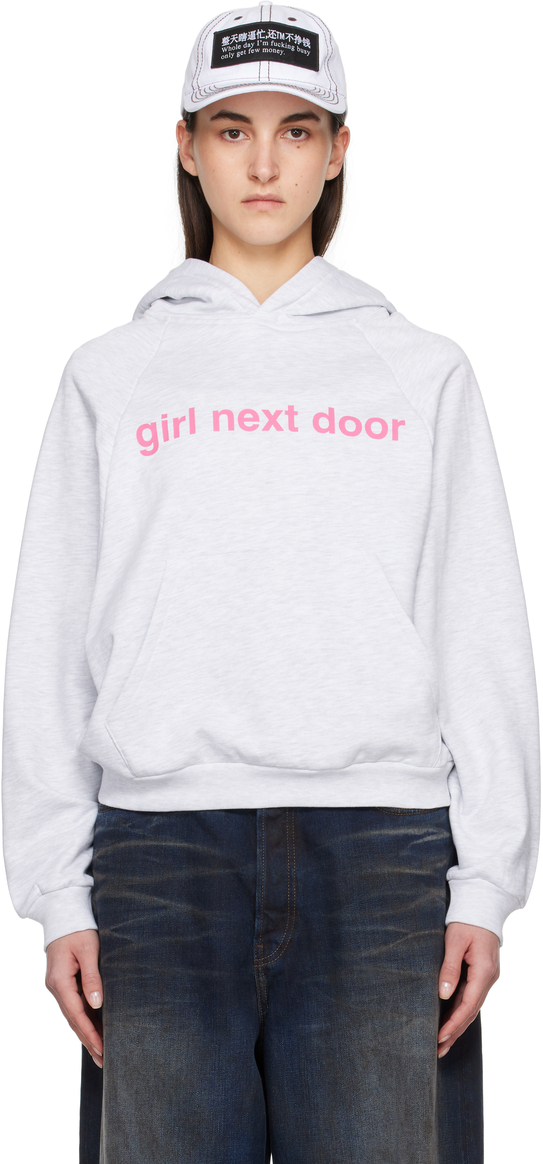 SSENSE Exclusive Gray 
Girl Next Door
 Hoodie