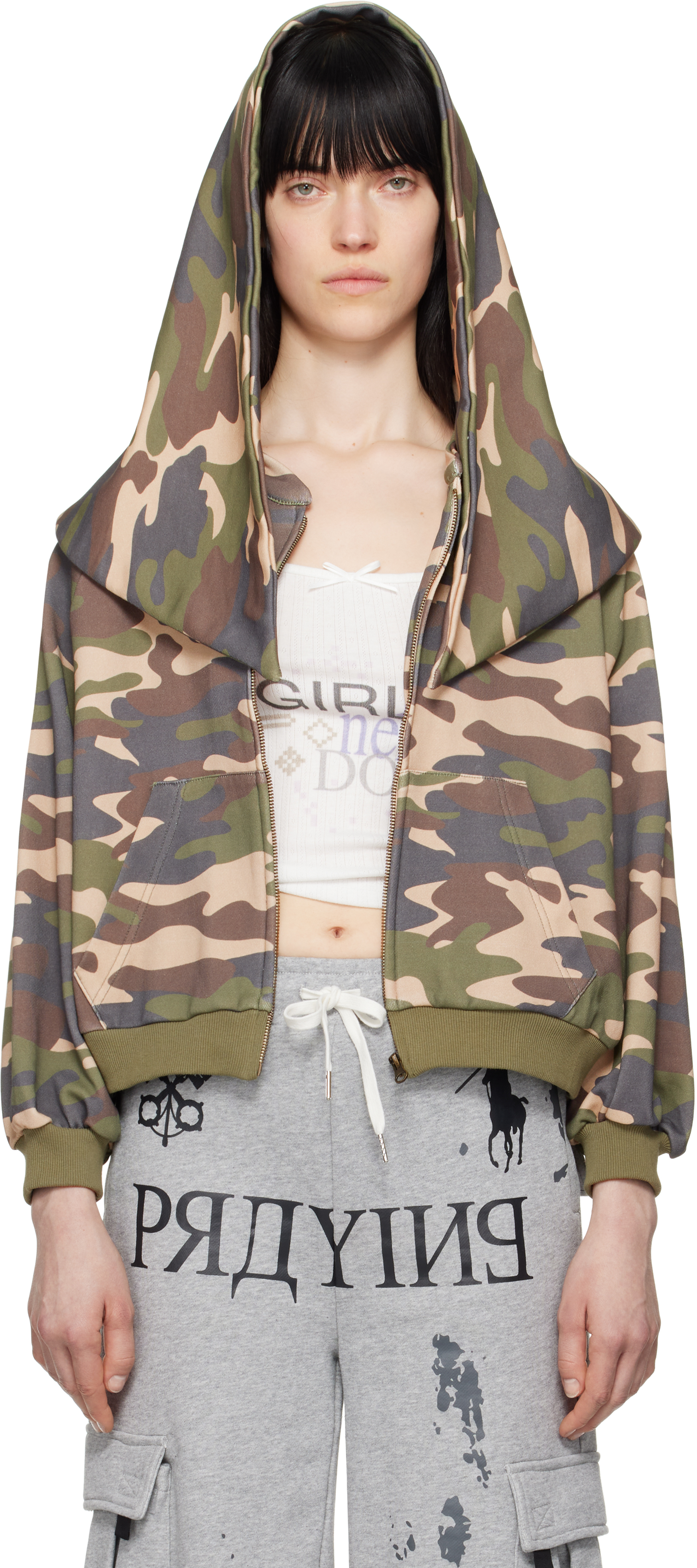 Khaki Camo Shroud Zip Hoodie